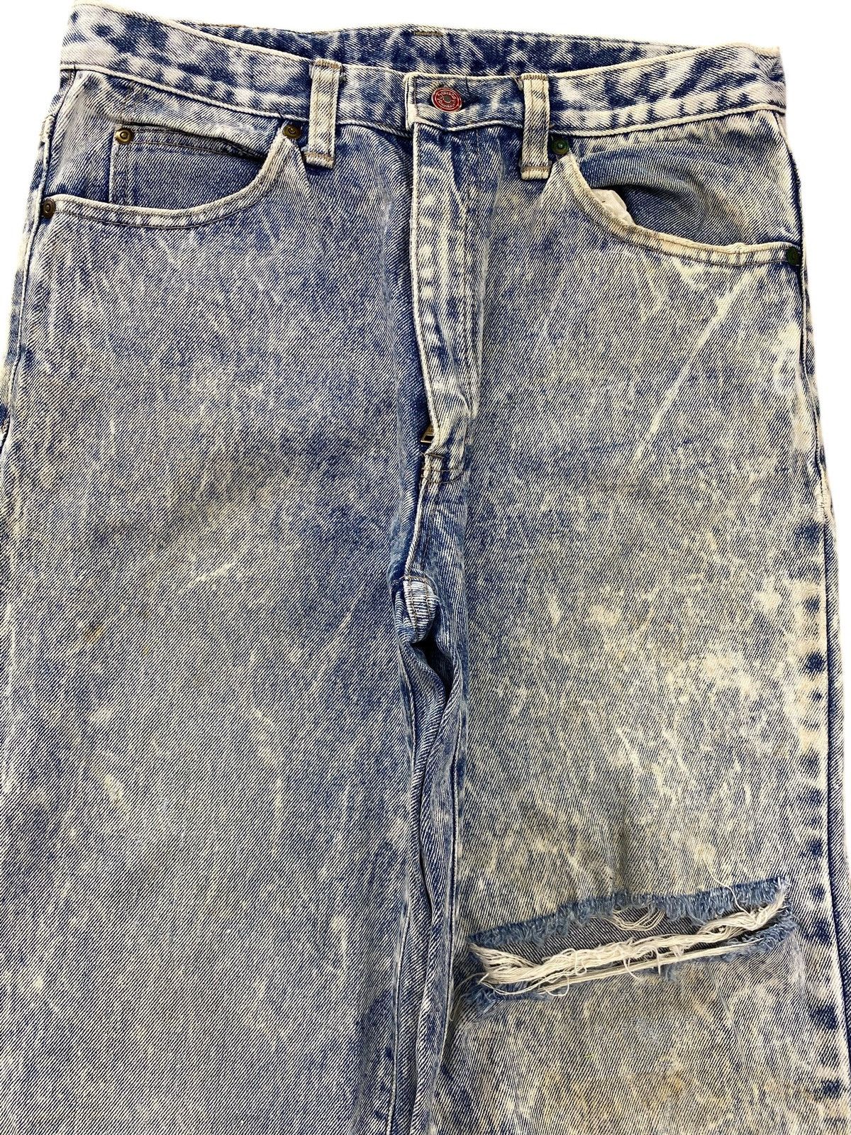 Japanese Brand Japanese Brand Acid Blue Wash Ripped Style Skinny Leg Jeans Size US 30 / EU 46 - 2 Thumbnail