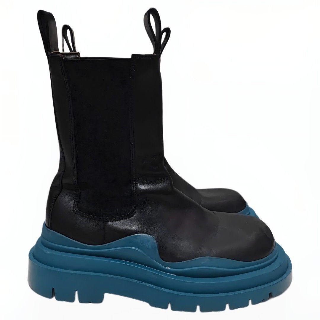 Bottega Veneta Bottega Veneta Contrast-Sole Leather Tire Chelsea Boots Size US 10 / EU 43 - 1 Thumbnail