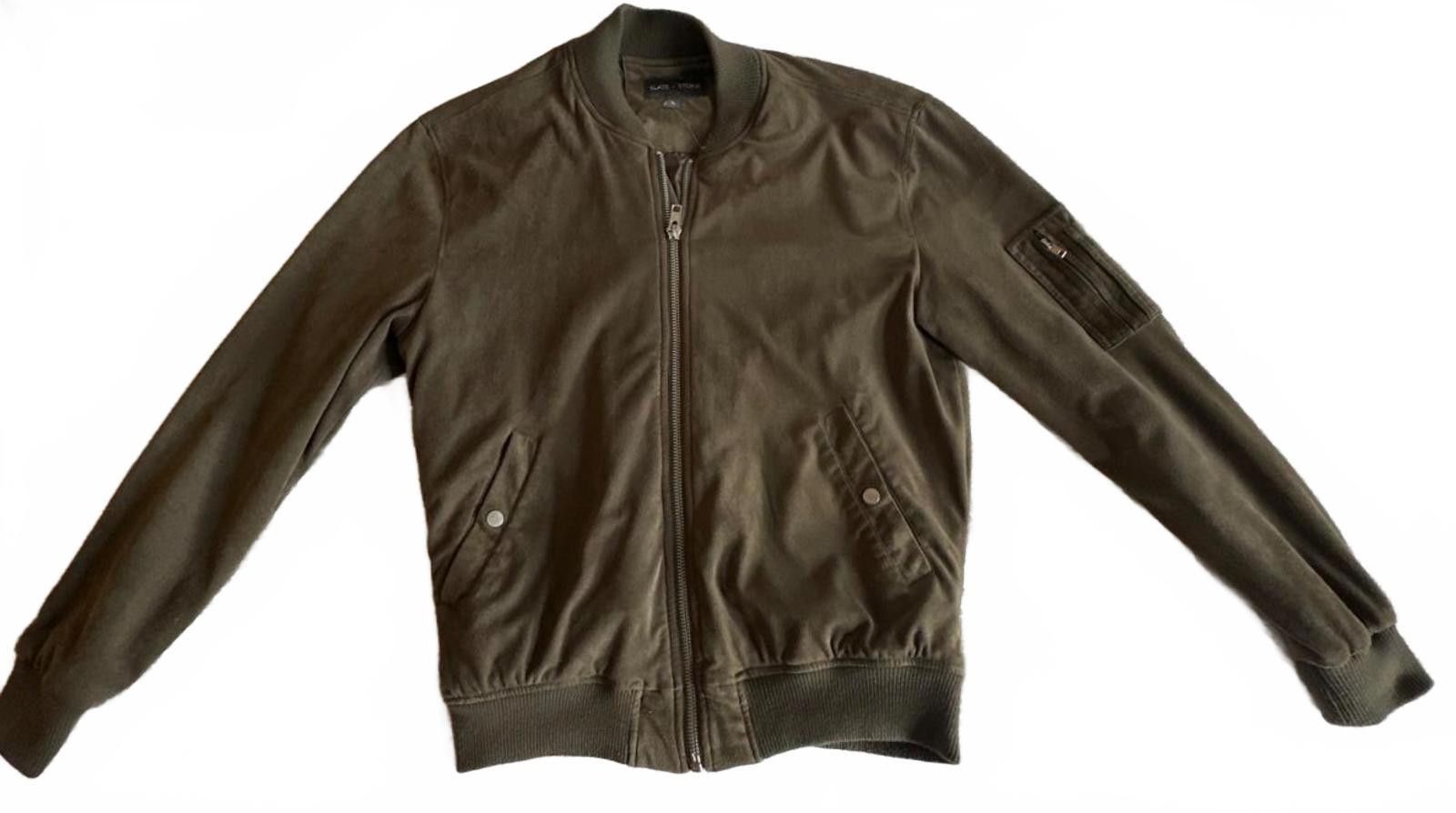 Slate & Stone Slate & Stone Bomber Jacket – Men’s Size XL (Olive Green) Size US XL / EU 56 / 4 - 1 Thumbnail