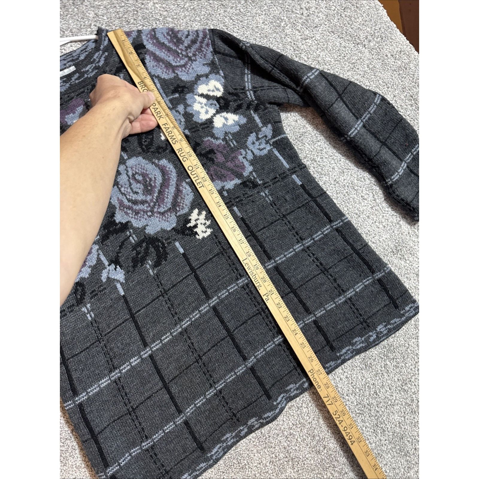 Other Vintage 90s Sweater Womens Large Whimsigoth Grunge Floral Size L / US 10 / IT 46 - 2 Thumbnail
