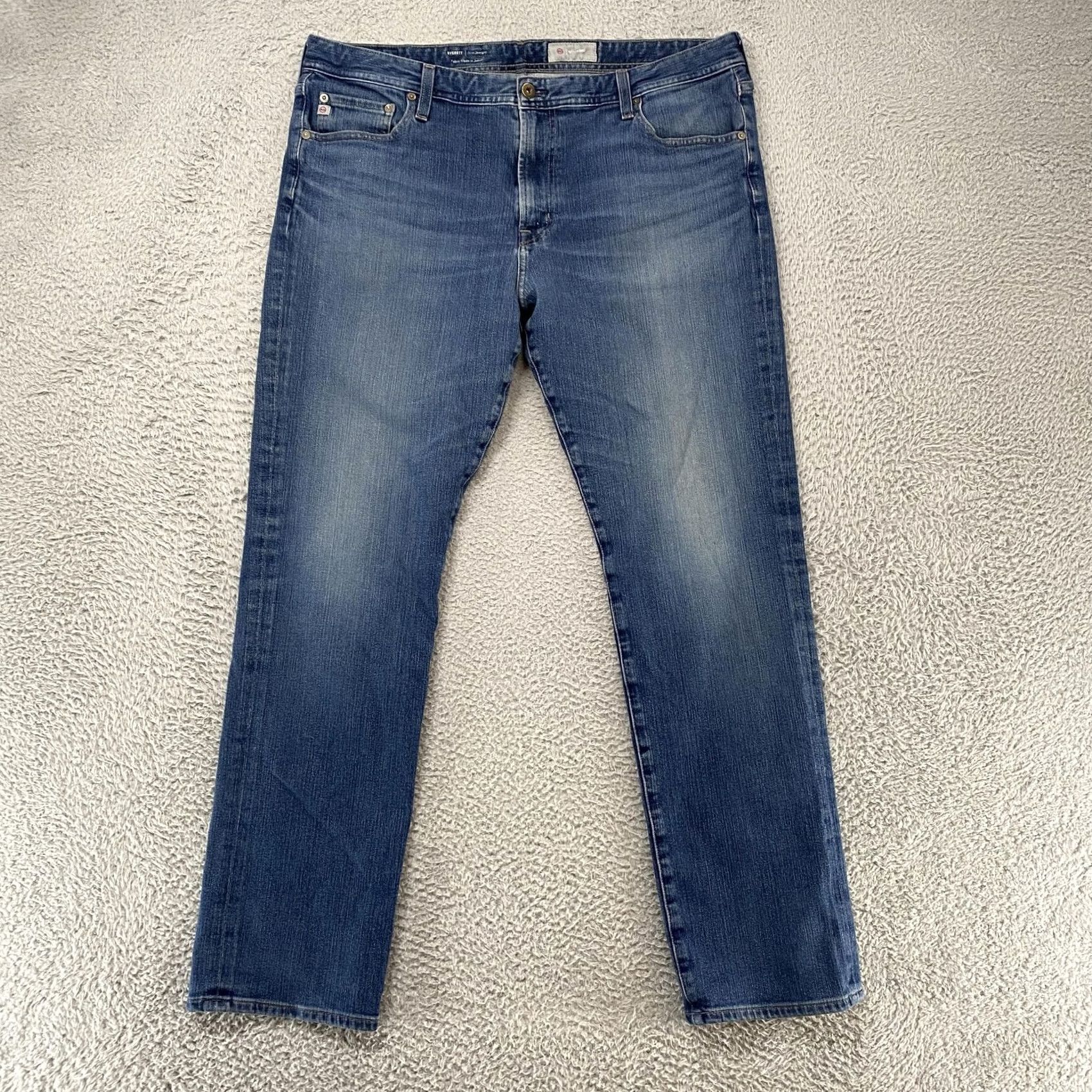 Denime AG Adriano Goldschmied Everett Jeans Slim Straight Denim 360° Blue Mens 40x34 Clothing, Cotton Blend, 40 in Waist, 34 in Inseam, Regular Size US 40 / EU 56 - 2 Thumbnail