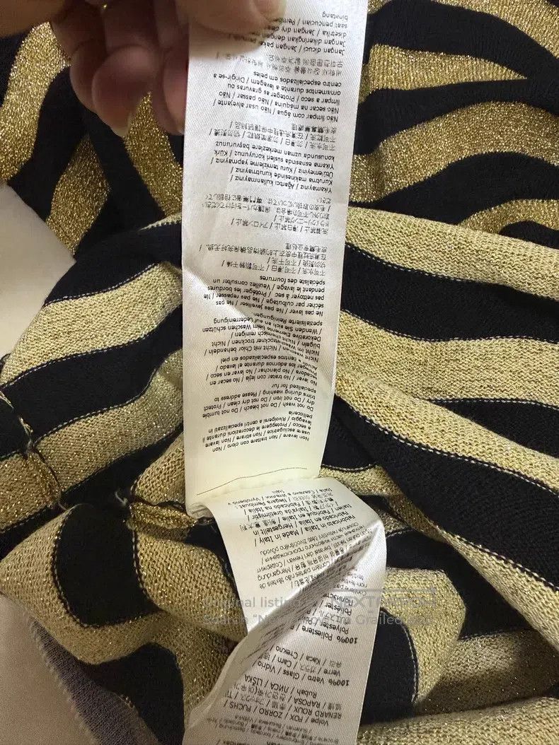 Fendi Fendi Gold Striped Knit Top - Black and Gold Stripes - Fau Size XS / US 0-2 / IT 36-38 - 6 Thumbnail