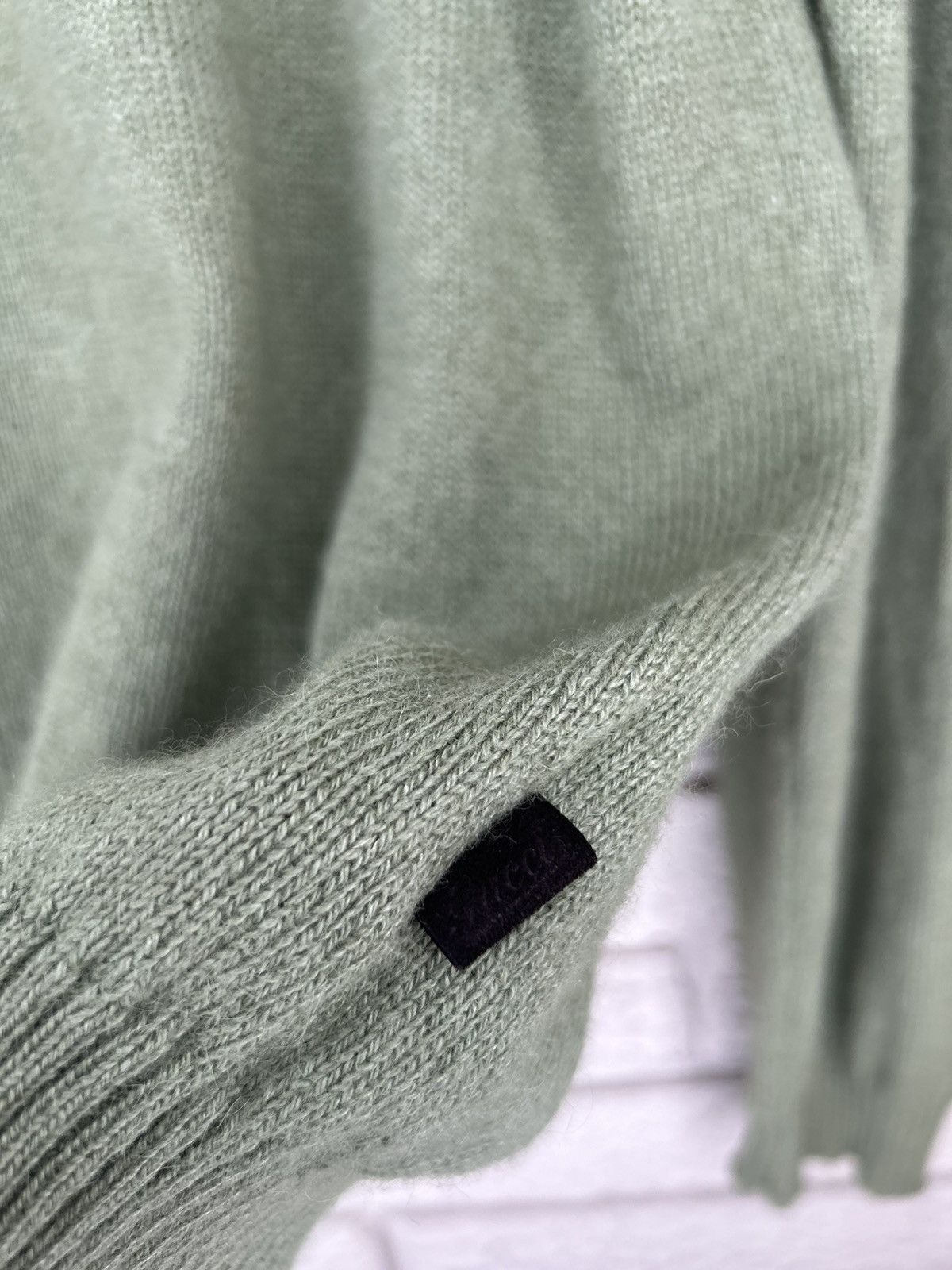 Gucci Gucci Alpaca Silk Olive Green Calfskin Patch Knit Sweater Size US XL / EU 56 / 4 - 7 Thumbnail