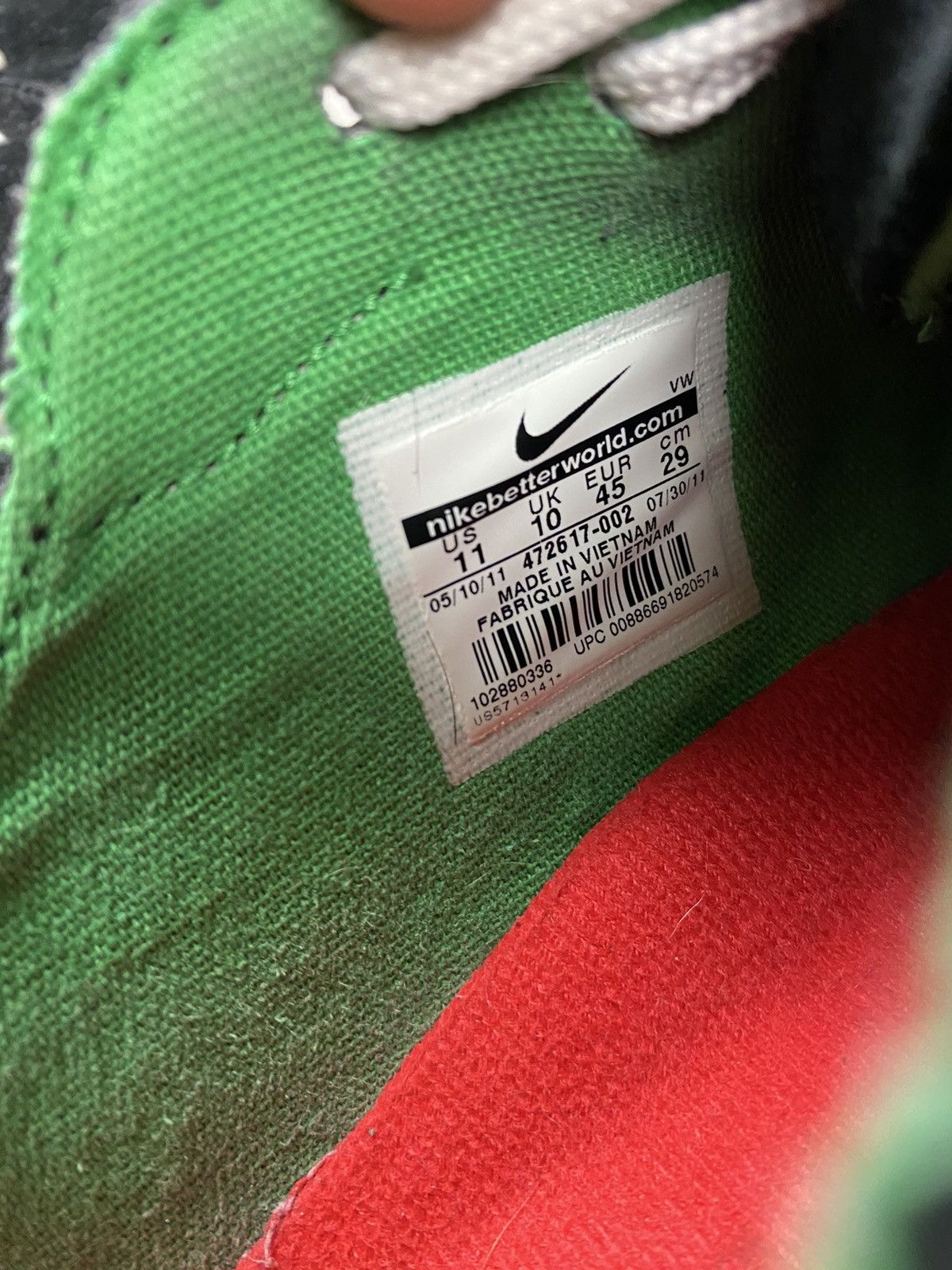 Nike × Vintage Vintage Black Green Nike Vulcanized Mavrk LR Dunk Shoes Size US 11 / EU 44 - 6 Thumbnail