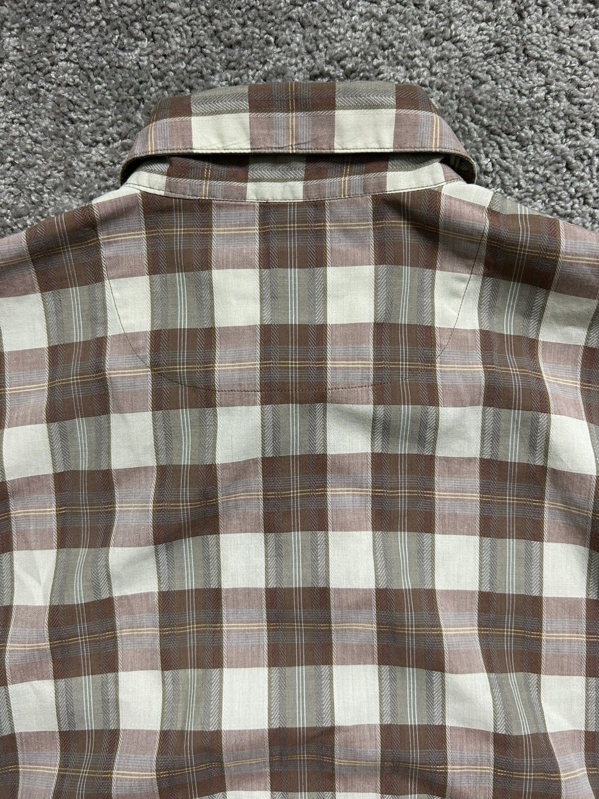 Nordstrom Vintage 80s Nordstrom Checkered Polo Earth Tone Boxy Cropped Size US L / EU 52-54 / 3 - 6 Thumbnail