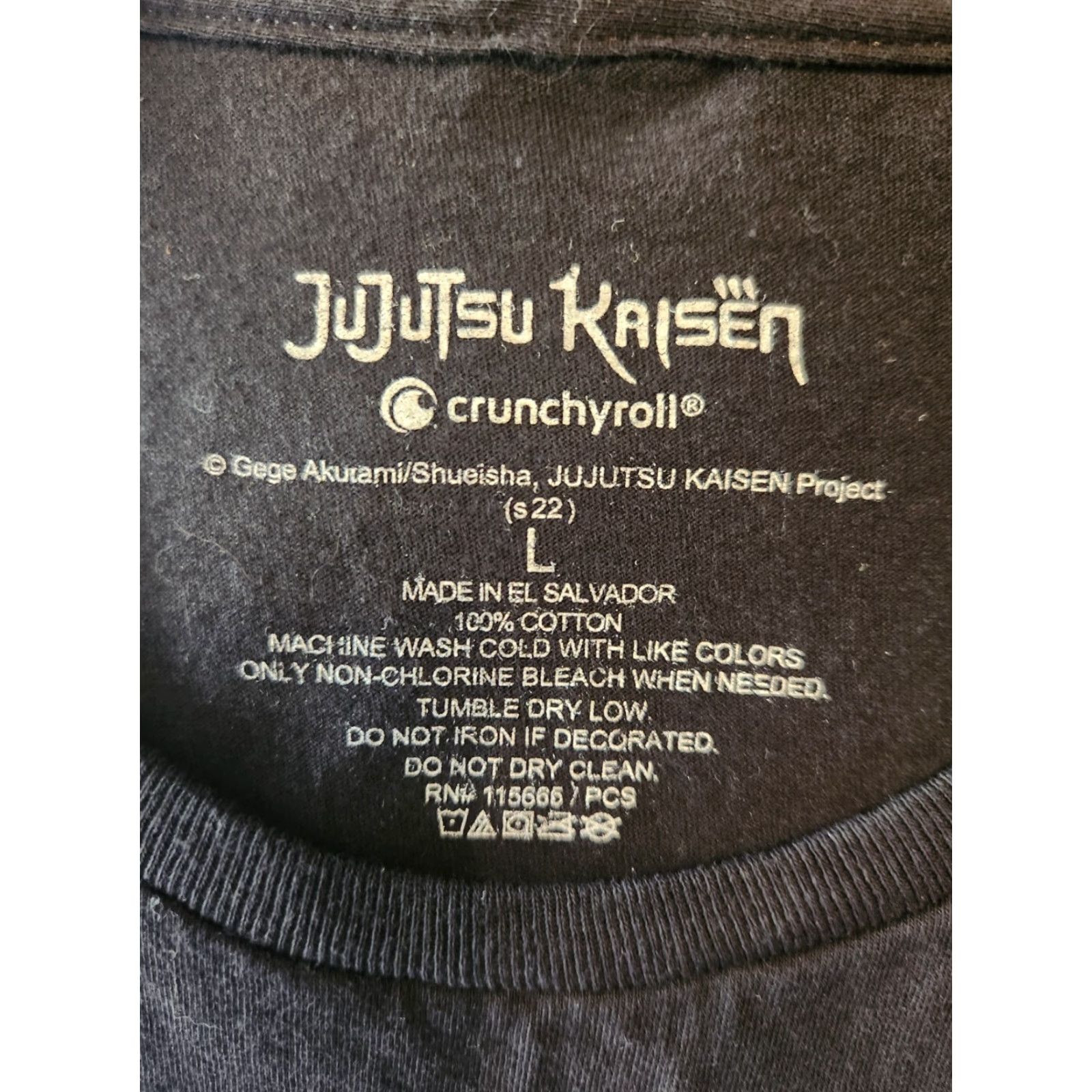 Vintage Jujutsu Kaisen T-Shirt Black Short Sleeve Tokyo Jutsu High School Graphic Print Crew Neck Size L Men Adults Regular Fit Size US L / EU 52-54 / 3 - 3 Thumbnail