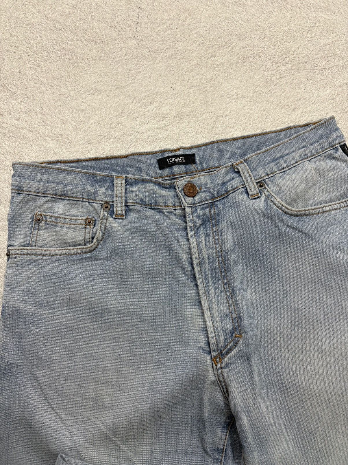 Versace Jeans Couture 2000s Versace distressed Luxury Wash Denim Size US 31 - 4 Thumbnail