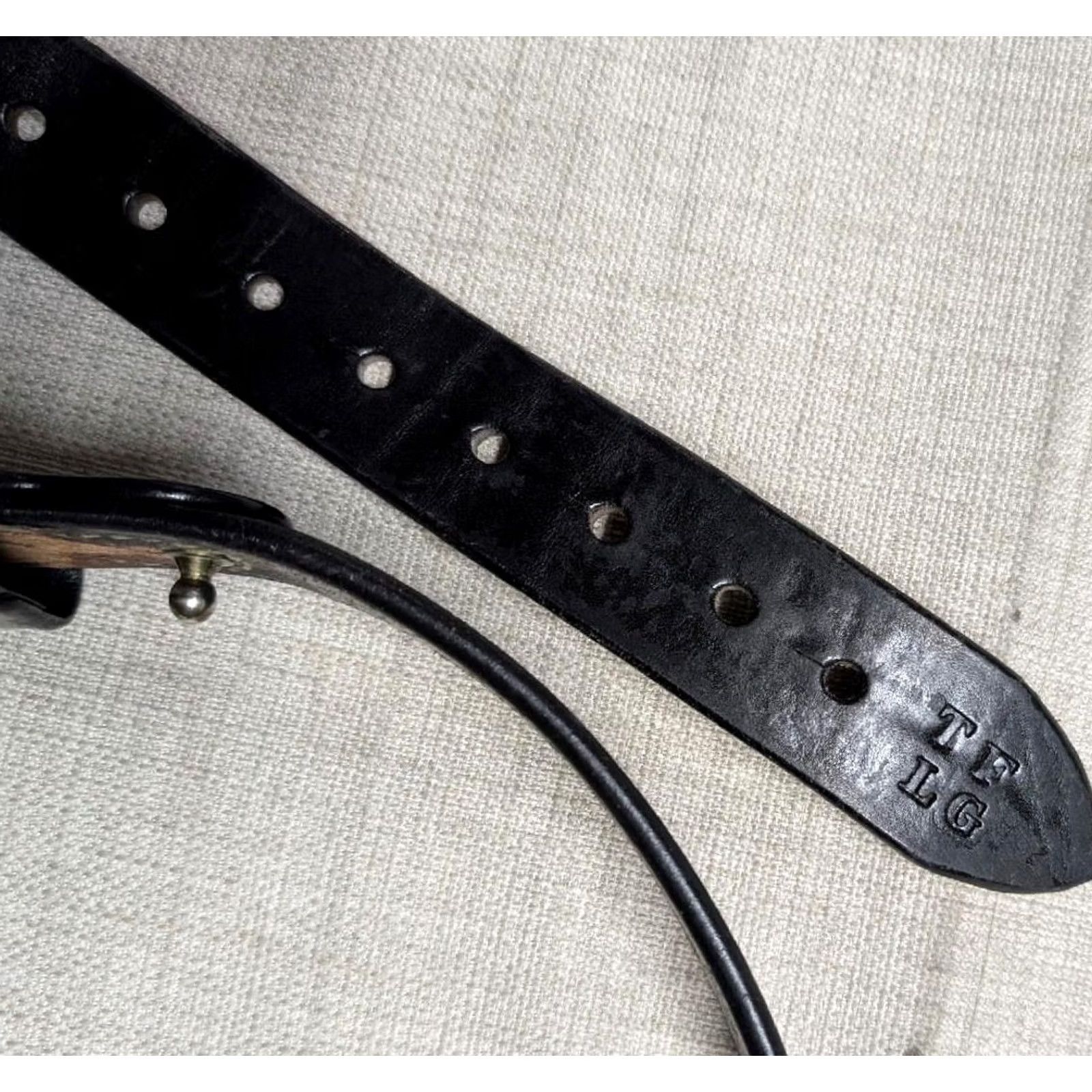 Vintage Two Fools Leather Goods belt Western Leather brown 48 Dress Belt Men's 1-1/2" width Harness Leather Size ONE SIZE - 5 Thumbnail