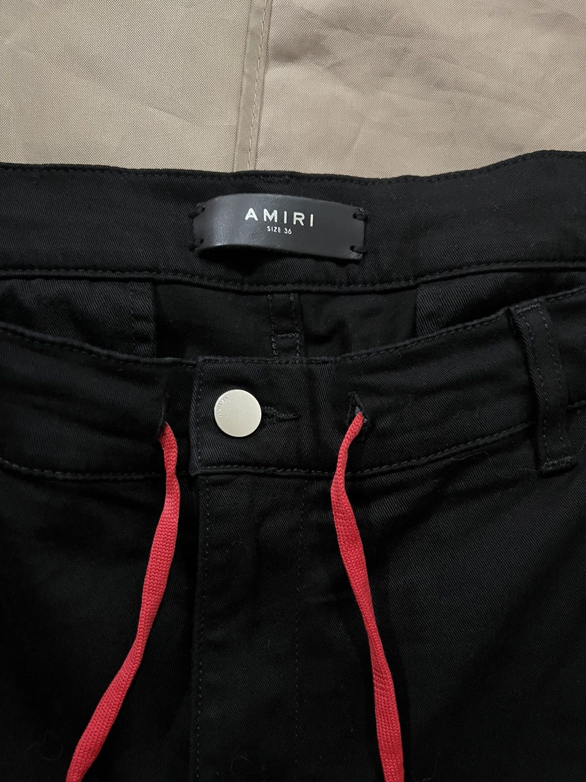 AMIRI Black Red-Stripe Cargo Pants size 36 $1500