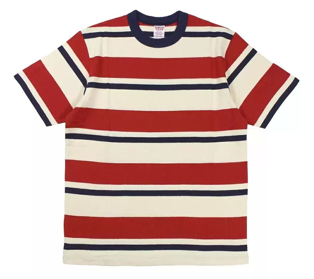 image of Freewheelers Vintage Striped T-Shirt in Red, Men's (Size Large)