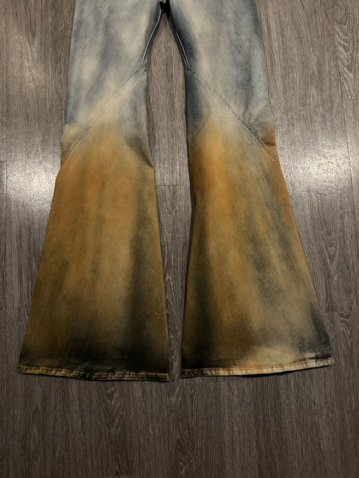 Rick Owens Rick Owens SAMPLE Sky Orange Degrade Bias Bootcut Jeans 31 Size US 31 - 7 Thumbnail