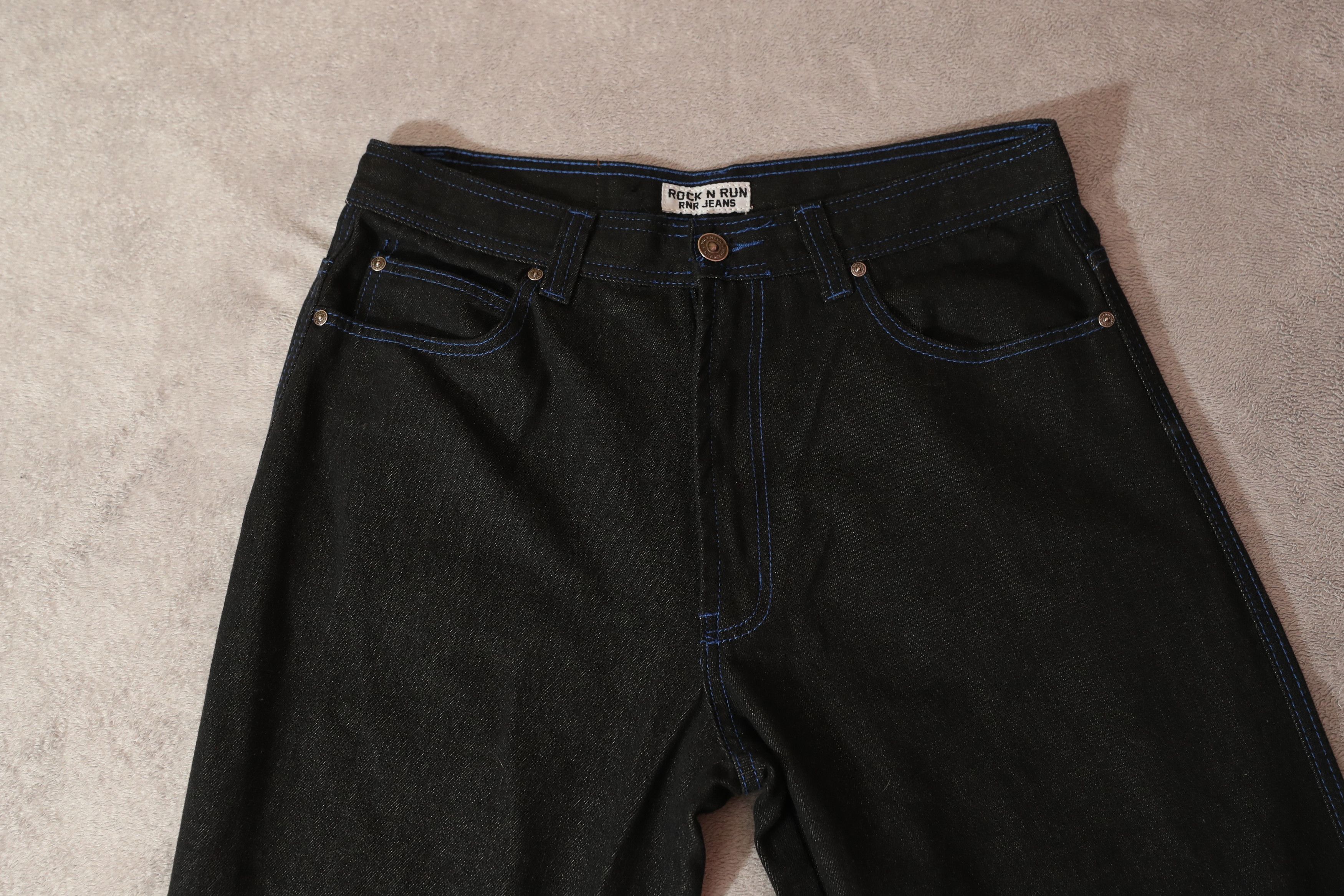 Vintage Vintage Rock N Run RNR Dark Wash Wide Leg Jeans (34x32) Size US 34 / EU 50 - 3 Thumbnail