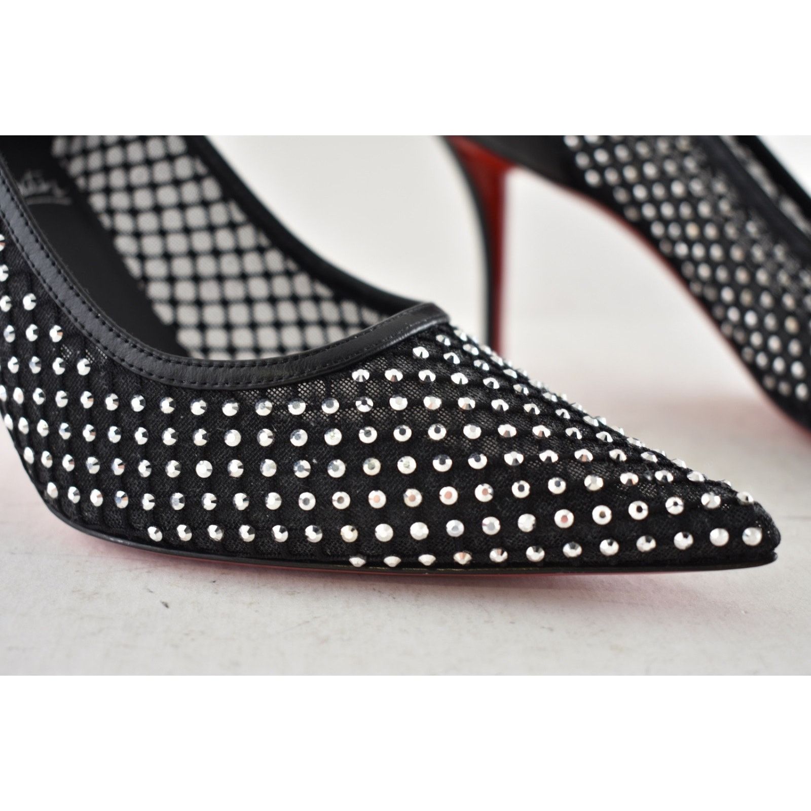 Christian Louboutin Christian Louboutin Apostropha Mesh Strass 80 Heel Pump 36.5 Size US 6.5 / IT 36.5 - 6 Thumbnail