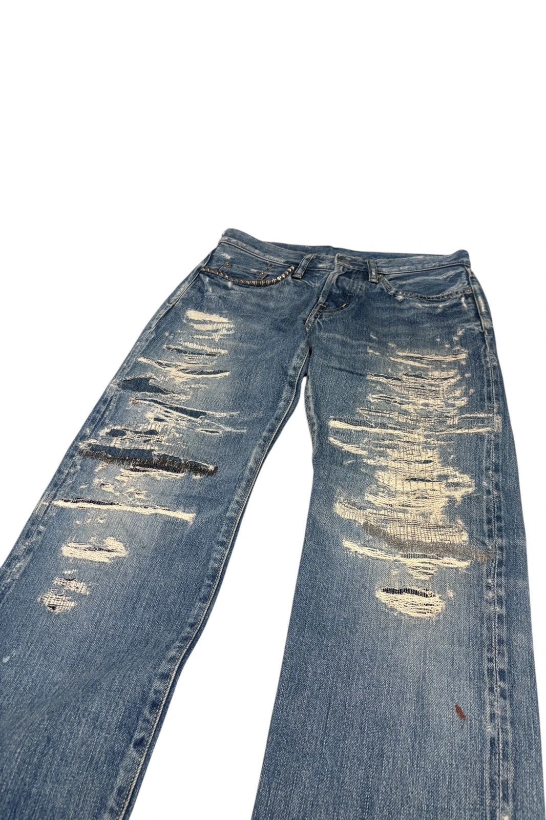 Hysteric Glamour Hysteric Glamour blue distressed patchwork denim jeans Size US 28 / EU 44 - 3 Thumbnail