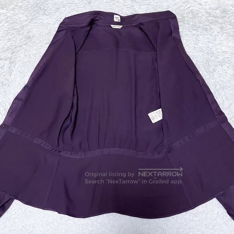 Hermes Hermes Purple Silk Shirt Size XXS / US 00 / IT 34 - 2 Thumbnail