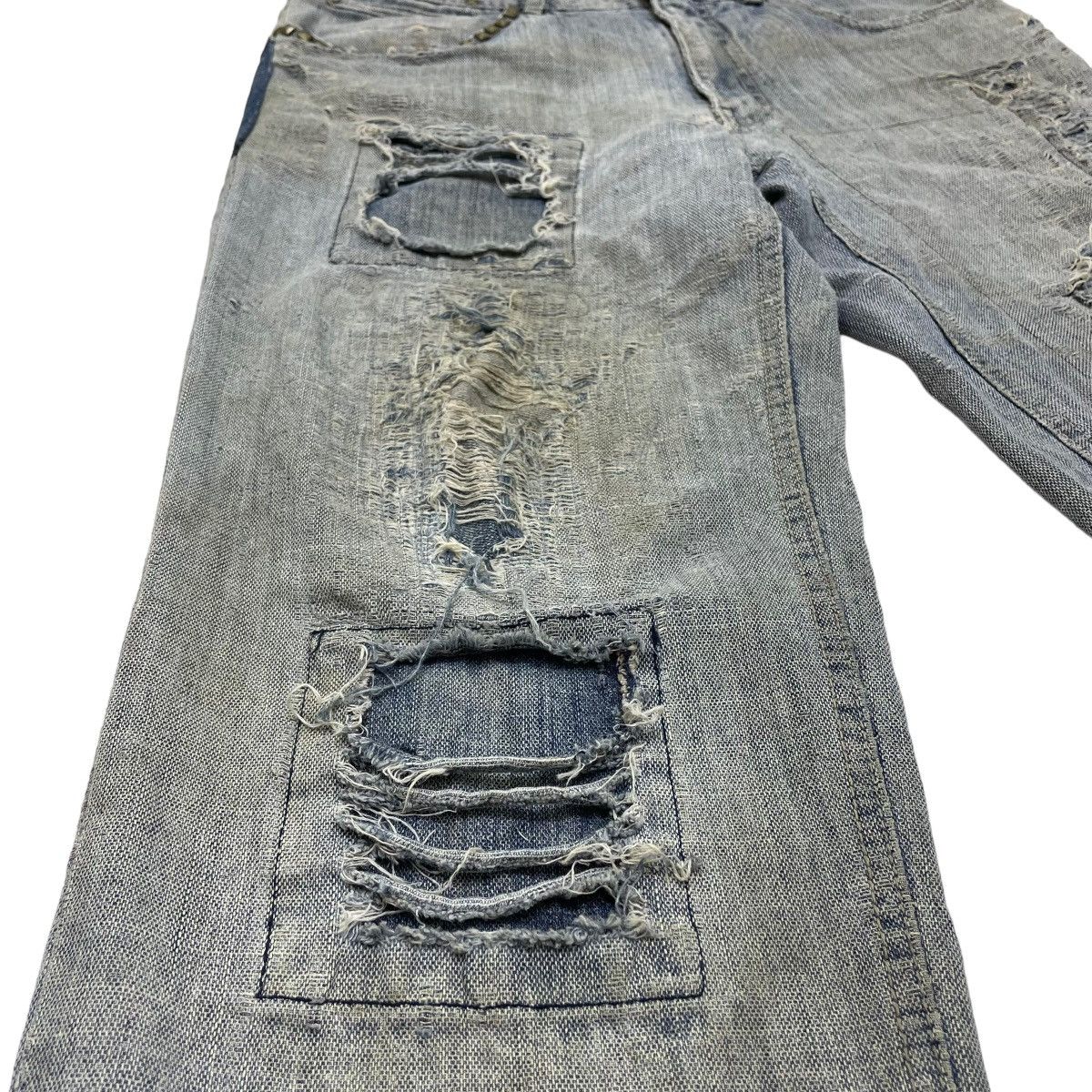 If Six Was Nine Trashed Japanese Brand Distressed Denim Jacket Size US 34 / EU 50 - 11 Thumbnail
