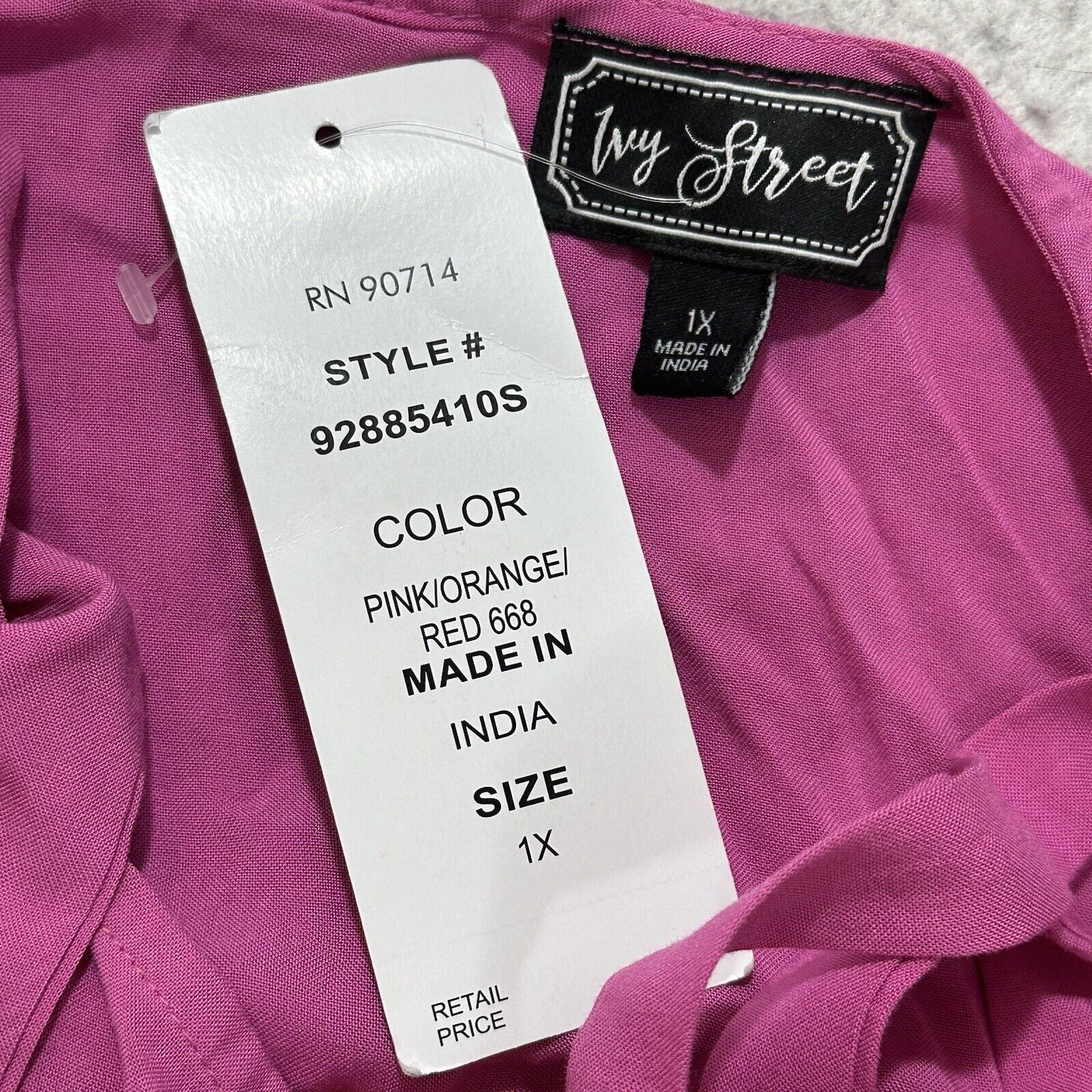 Other Ivy Street 1X Pink Colorful Tiered Maxi Sundress Sleeveless Size XL / US 12-14 / IT 48-50 - 3 Thumbnail