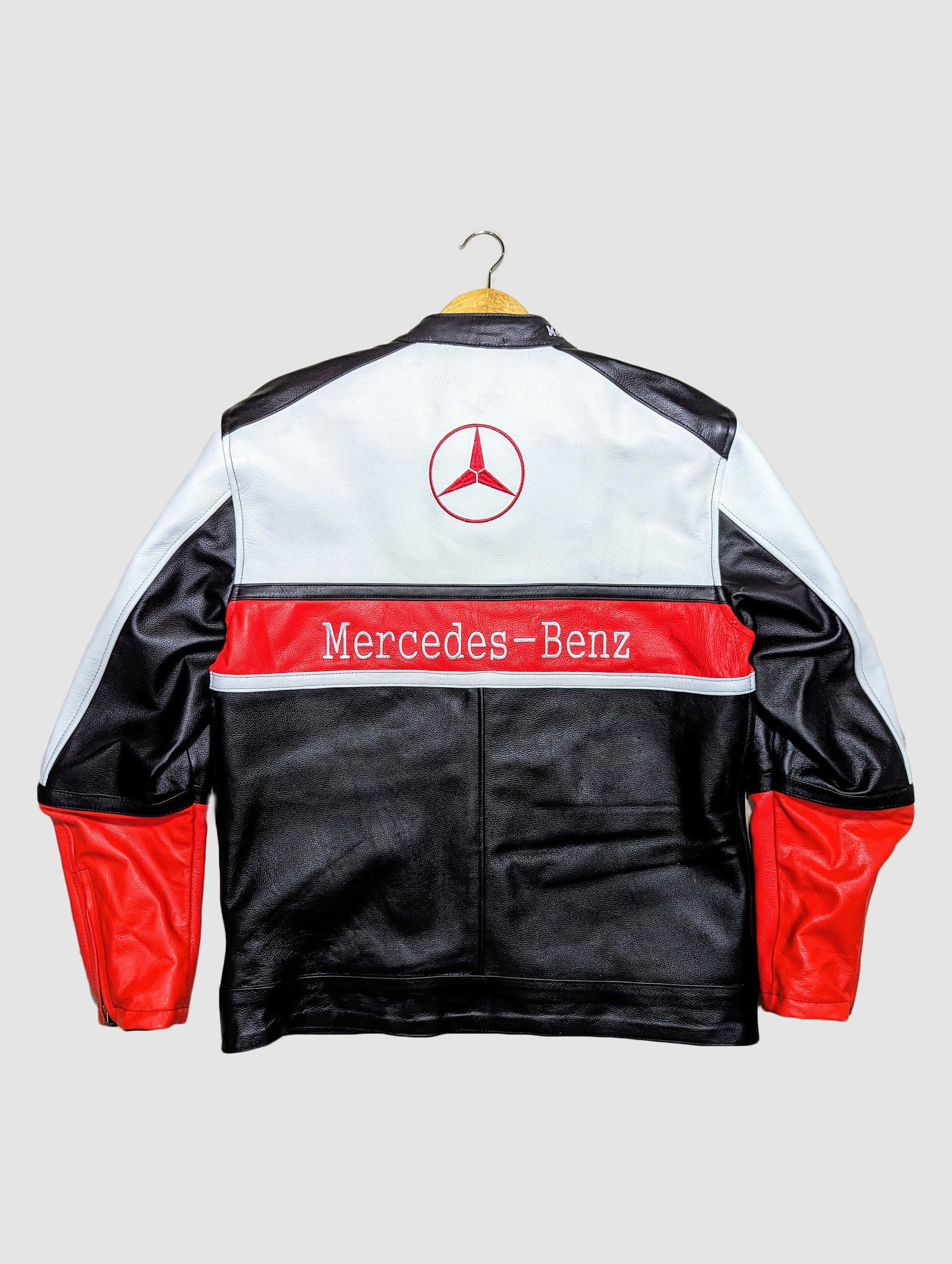 Genuine Leather MERCEDES BENZ 🔥 LEATHER JACKET RARE STREETWEAR Size US M / EU 48-50 / 2 - 2 Thumbnail