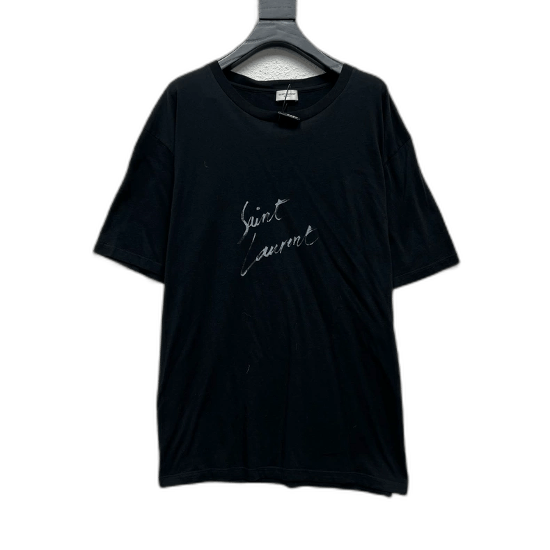 Saint Laurent Paris Saint Laurent Graffiti Logo Black T-Shirt- Size US XL / EU 56 / 4 - 1 Thumbnail