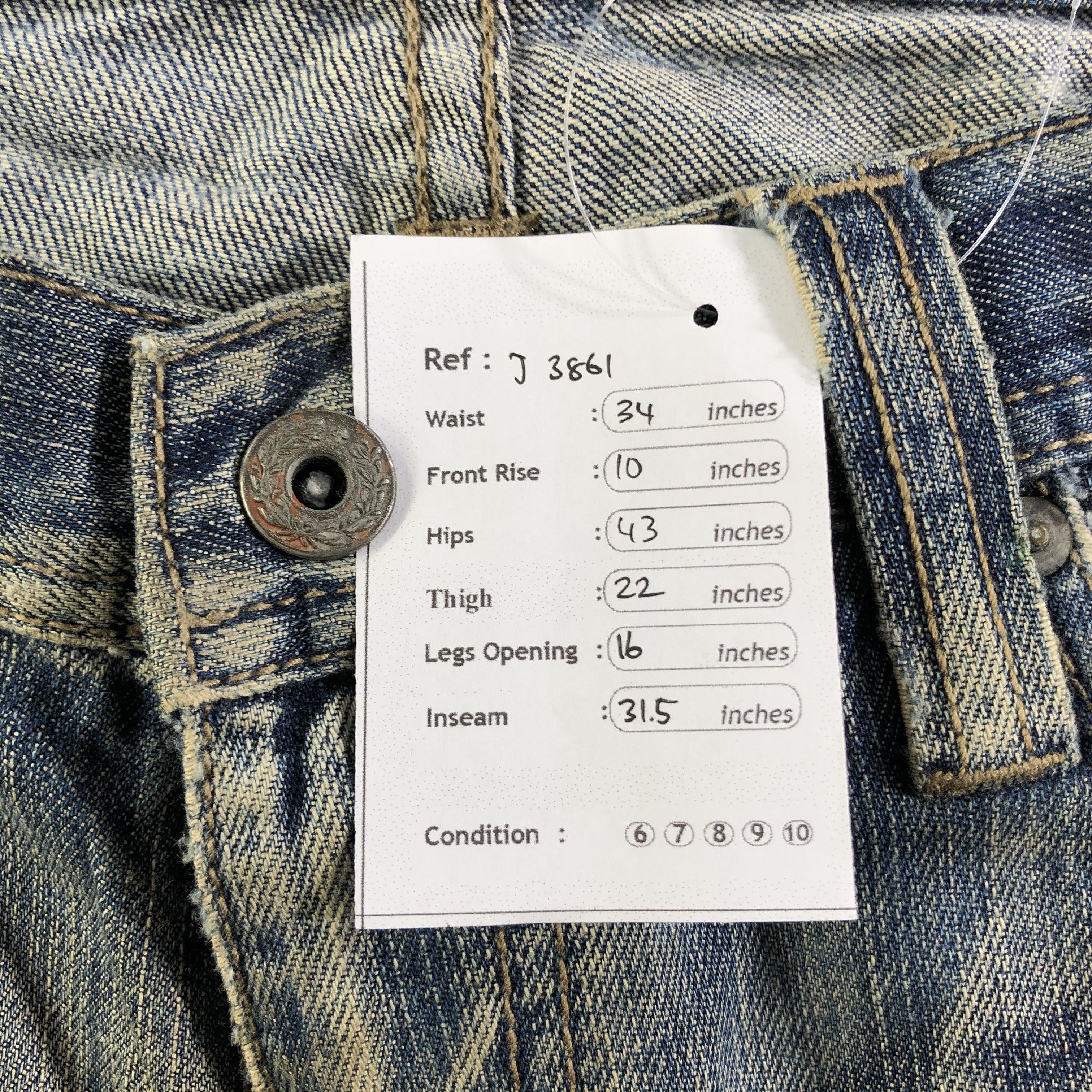 Japanese Brand Vintage Heritage Stone Jeans-J3861 Size US 34 / EU 50 - 11 Thumbnail