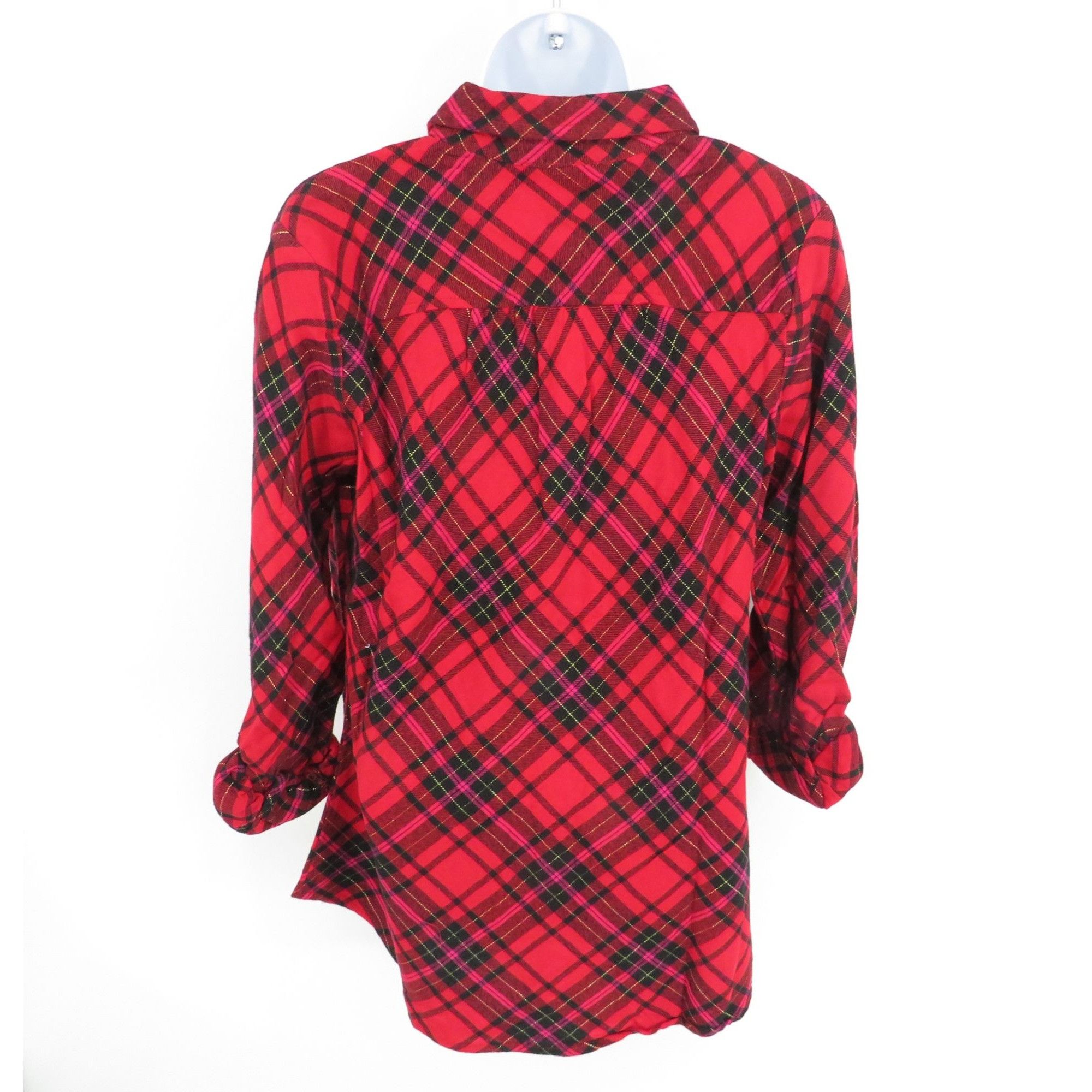 Other Kim Rogers Women's Black Red Plaid Button-Up Shirt Size Smal Size S / US 4 / IT 40 - 4 Thumbnail