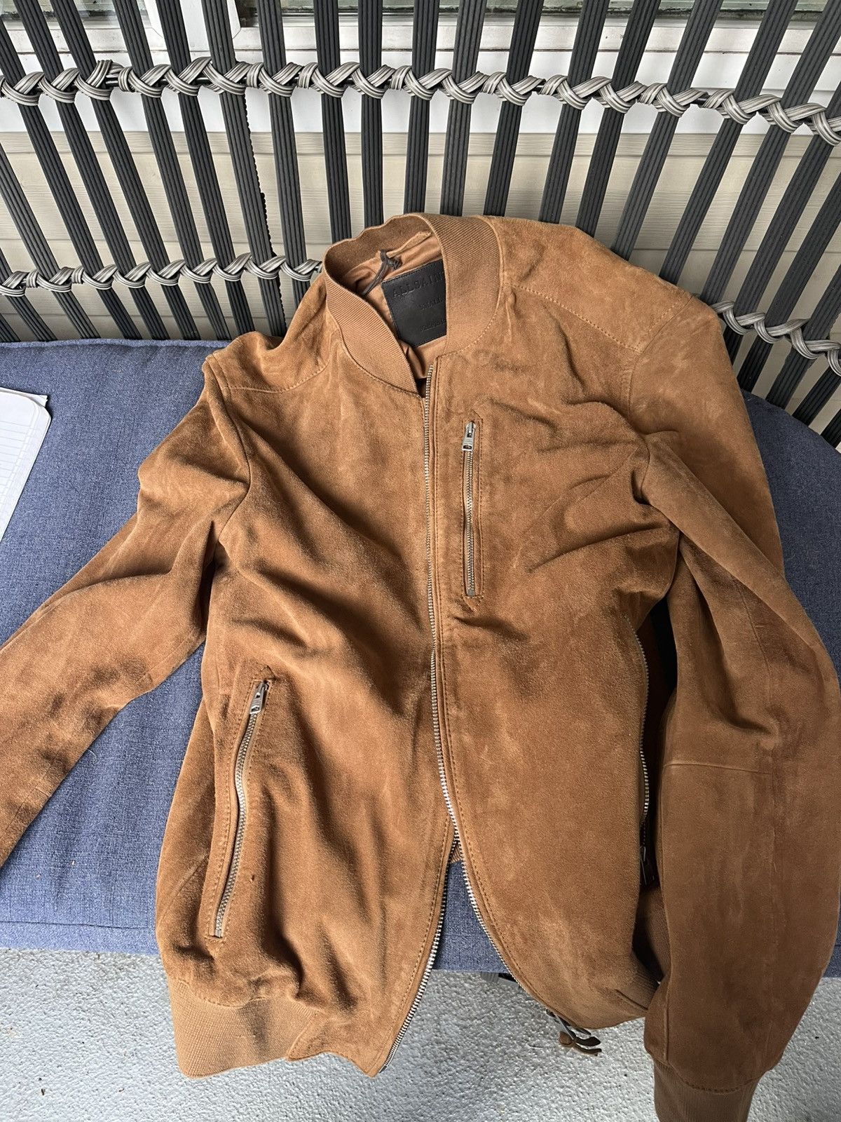 Allsaints AllSaints Tan Suede Bomber (Small) Size US S / EU 44-46 / 1 - 2 Thumbnail