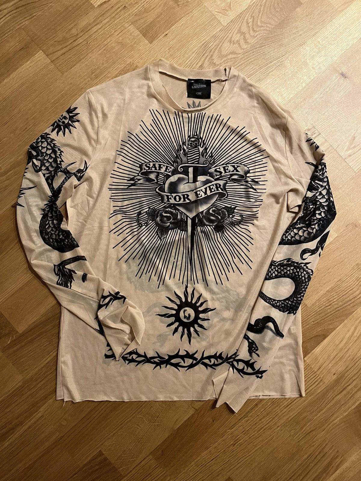 Jean Paul Gaultier JPG Safe Sex Forever Mesh Tattoo Top Grailed