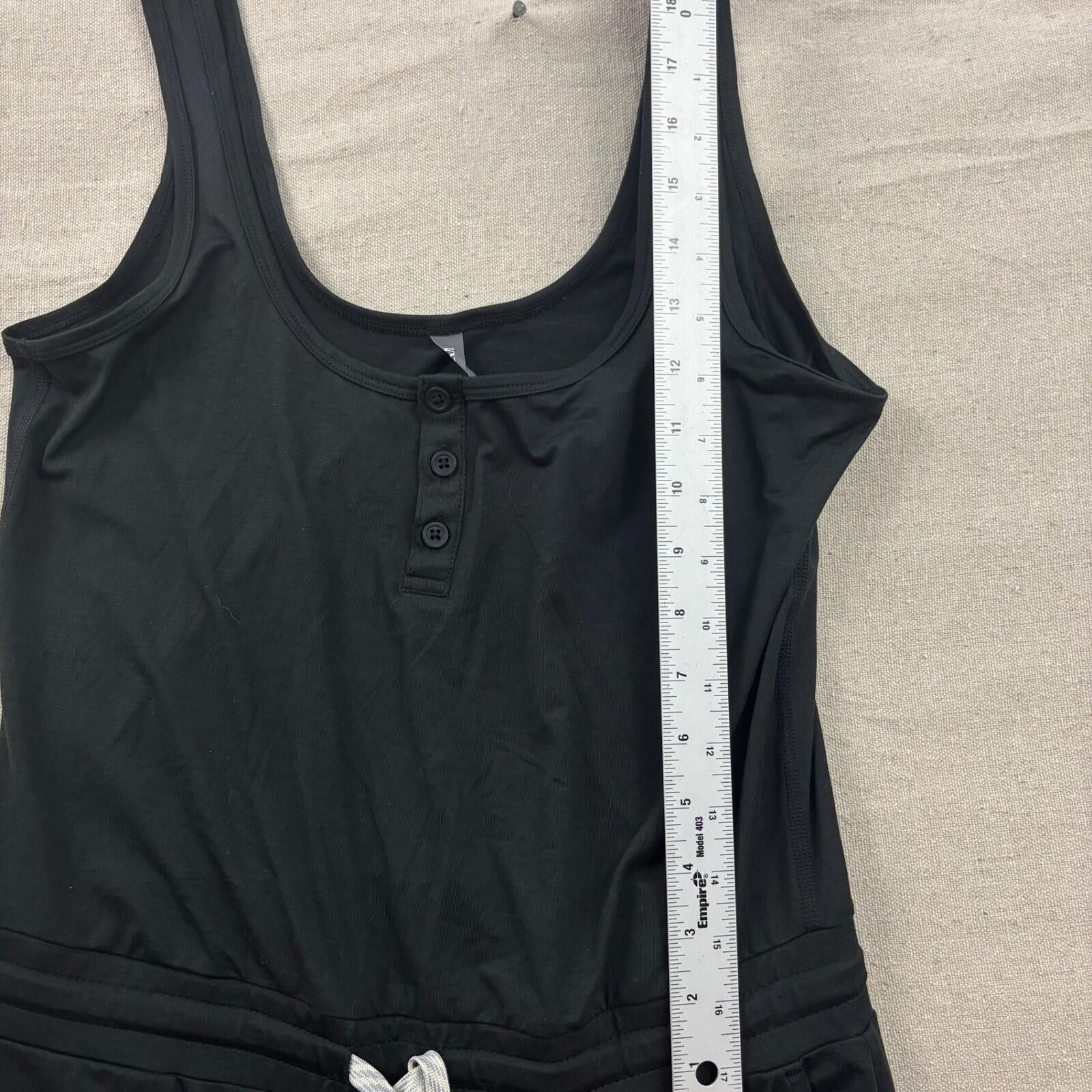 Other Vuori Henley Falls Jumpsuit Womens Black Wide Leg Sleeveless Size 28" / US 6 / IT 42 - 6 Thumbnail