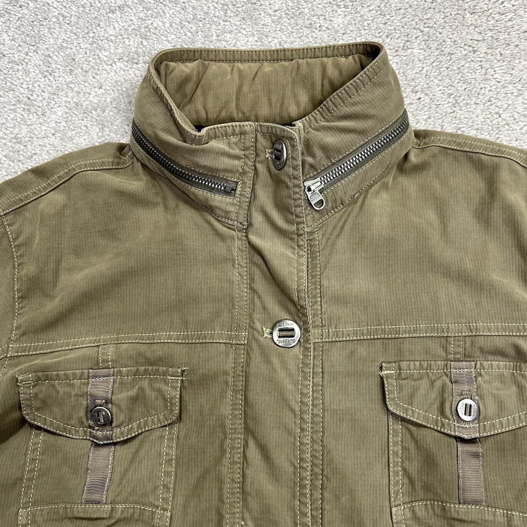 Vintage Kuhl Womens Rekon Small Jacket Army Olive Green Hooded Full Zip Pockets Size S / US 4 / IT 40 - 3 Thumbnail