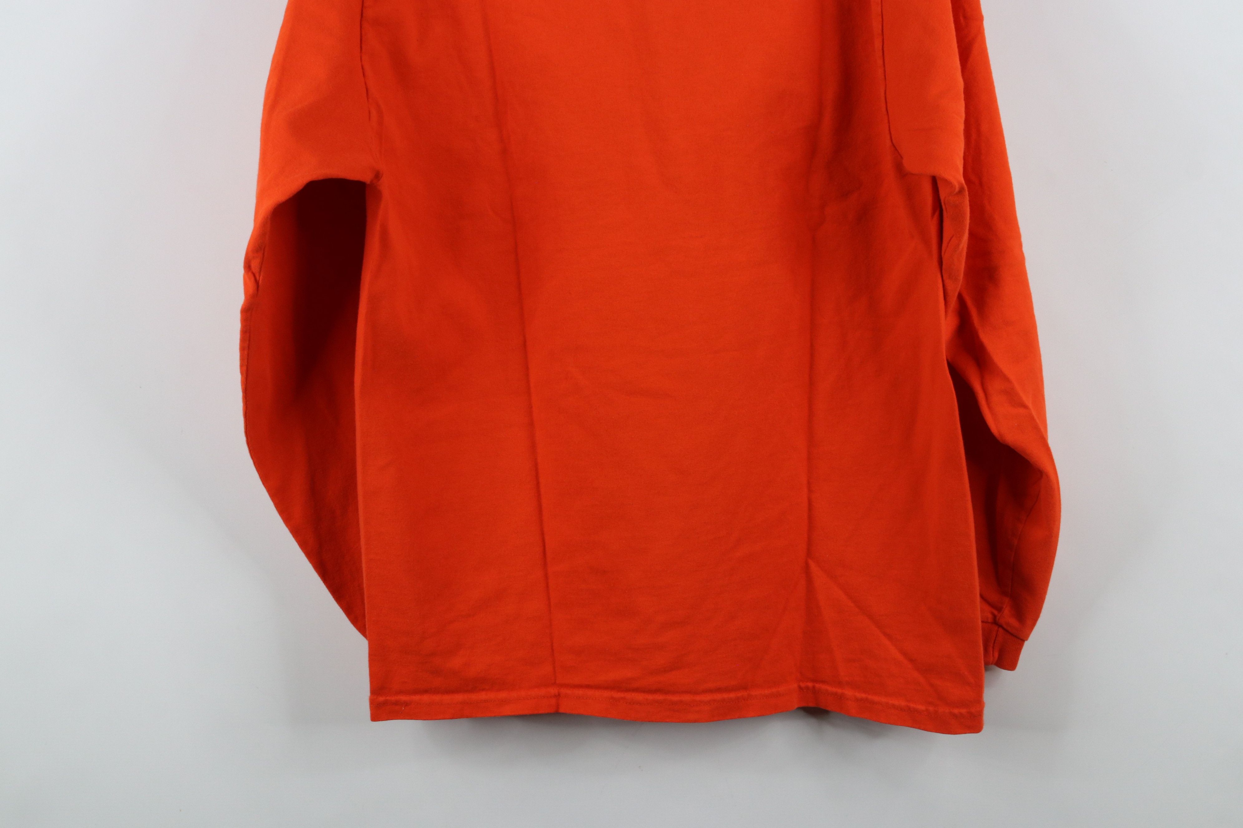 Vintage Vintage 90s Streetwear Cotton Long Sleeve T-Shirt Orange Size US L / EU 52-54 / 3 - 11 Thumbnail