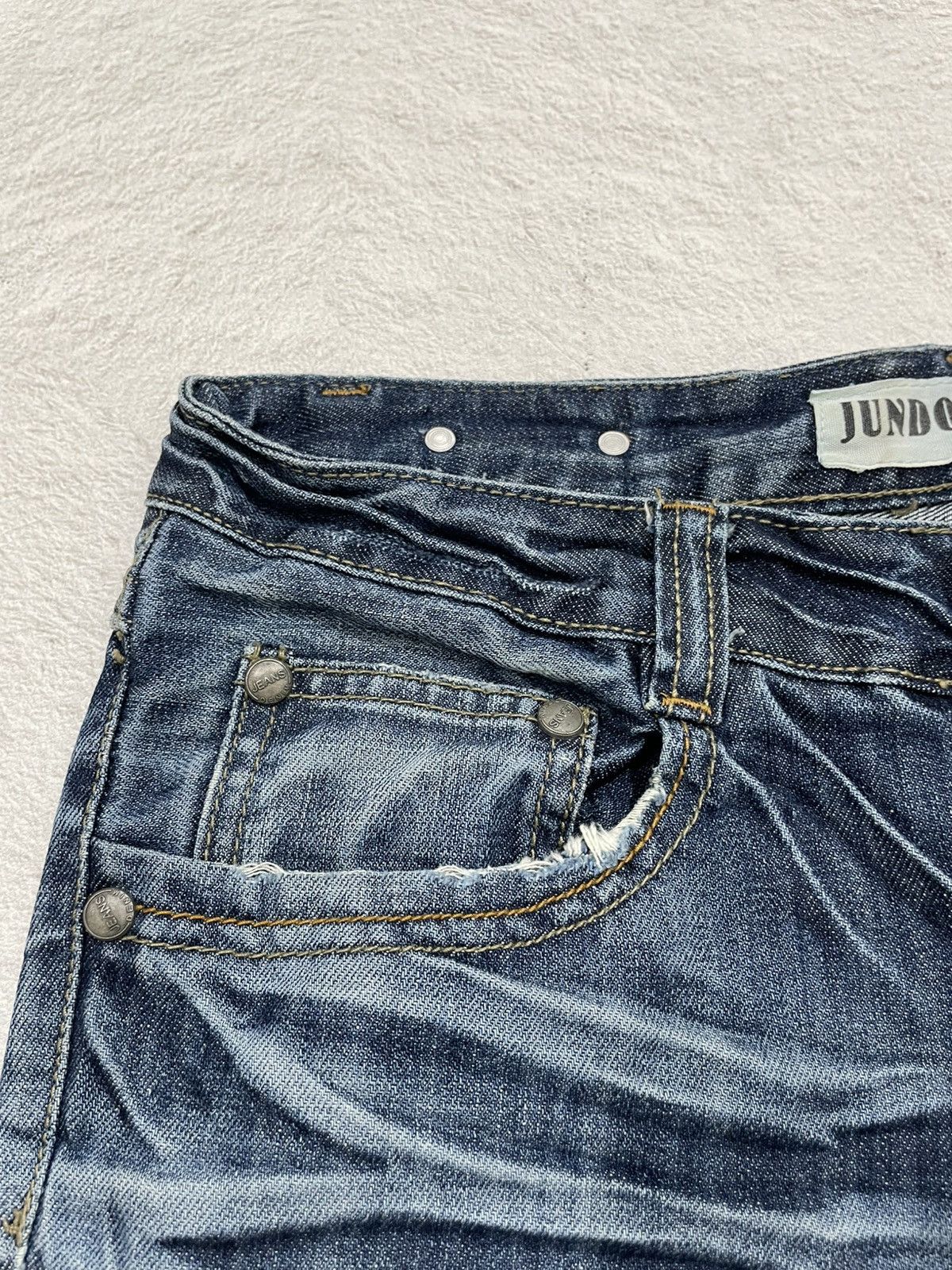 If Six Was Nine 2000s Jundol Distressed Fading Denim Bootcut Size US 32 / EU 48 - 6 Thumbnail