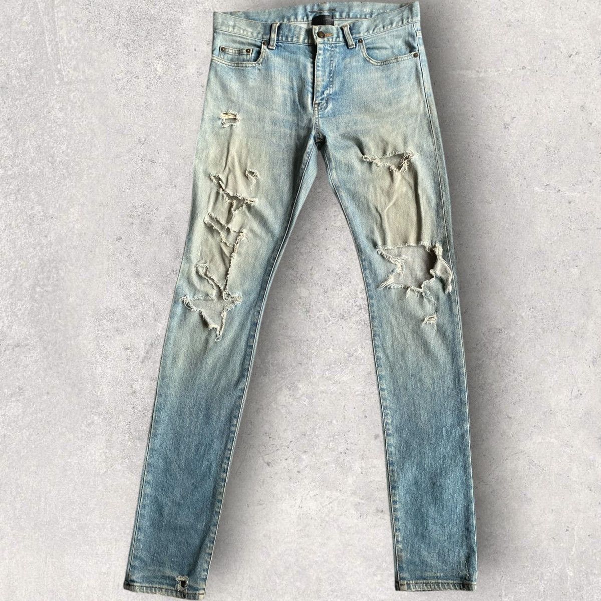 Saint Laurent Paris 2016 Crash Denim Size US 30 / EU 46 - 2 Thumbnail