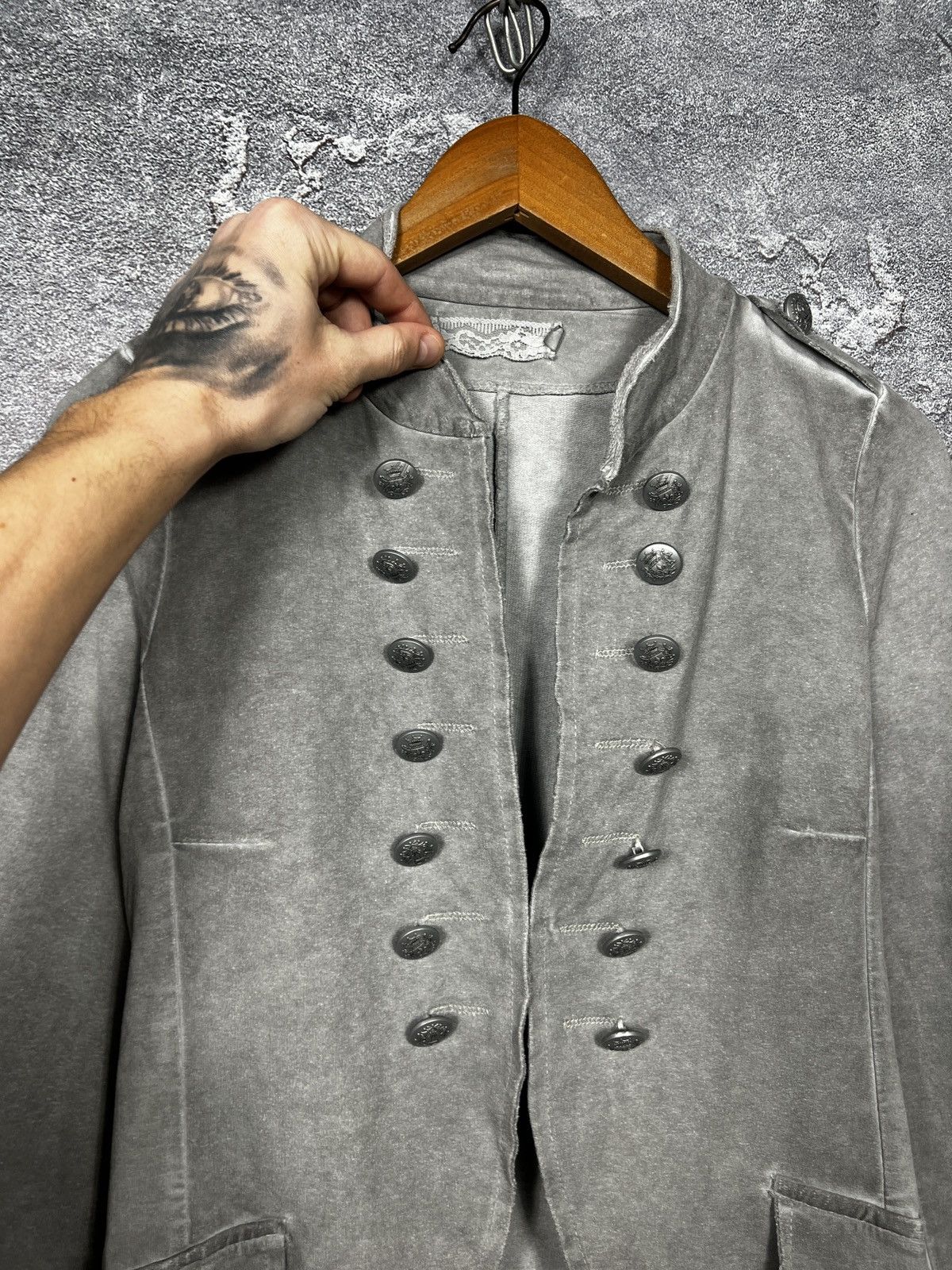 Hysteric Glamour 00s Military Napoleon Washed Jacket Gothic Balmain Style Size M / US 6-8 / IT 42-44 - 4 Thumbnail