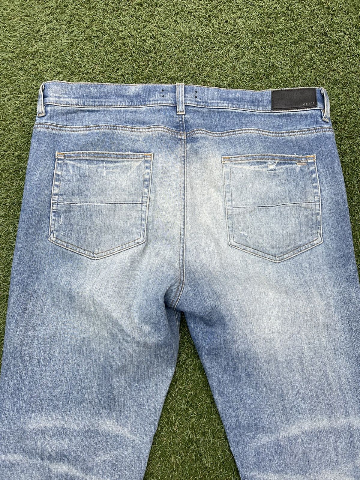 Amiri Size 40 - Amiri Blue Denim Brown Patch Jeans $1090 Retail Size US 40 / EU 56 - 6 Thumbnail