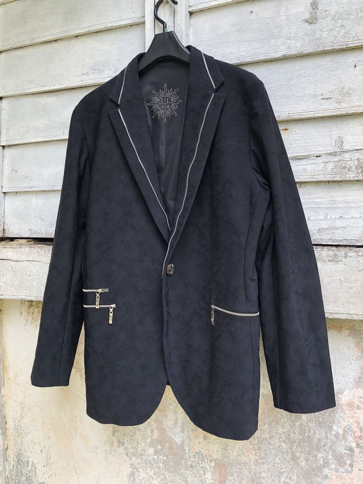 Japanese Brand BBCO EMBOSSED ZIPPER LINING TRIM LUXURY JACKET DESIGN Size US M / EU 48-50 / 2 - 2 Thumbnail