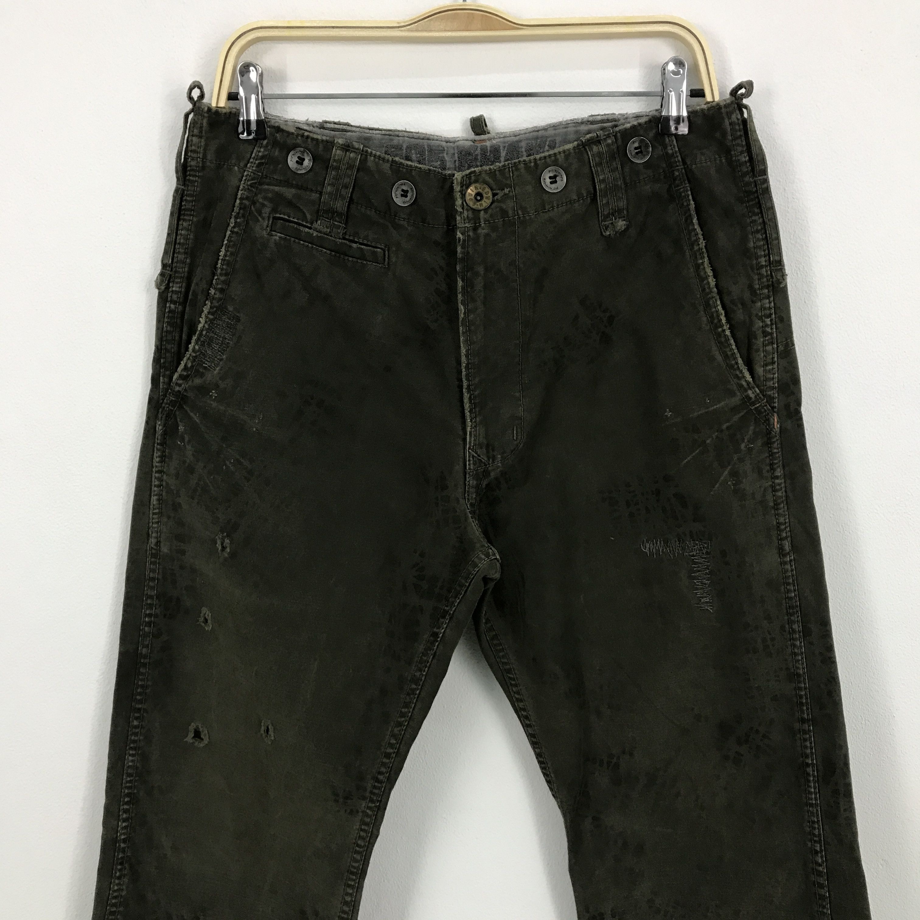 Edwin × Japanese Brand Flared Edwin Japan distressed bootcut style green jean Size US 30 / EU 46 - 2 Thumbnail