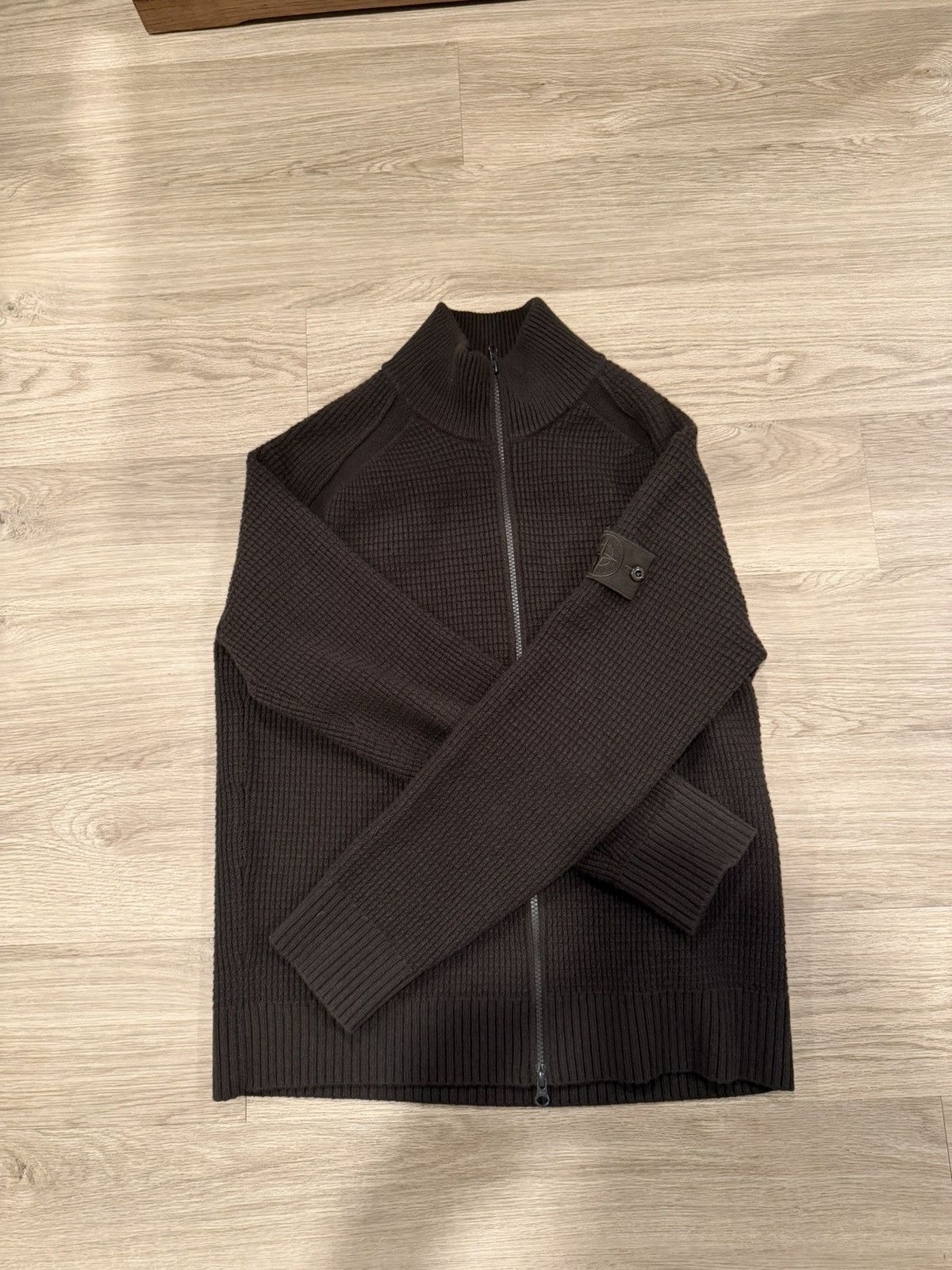 Stone Island Ghost Waffle-Knit Virgin Wool Zip-Up Cardigan Size US M / EU 48-50 / 2 - 4 Thumbnail
