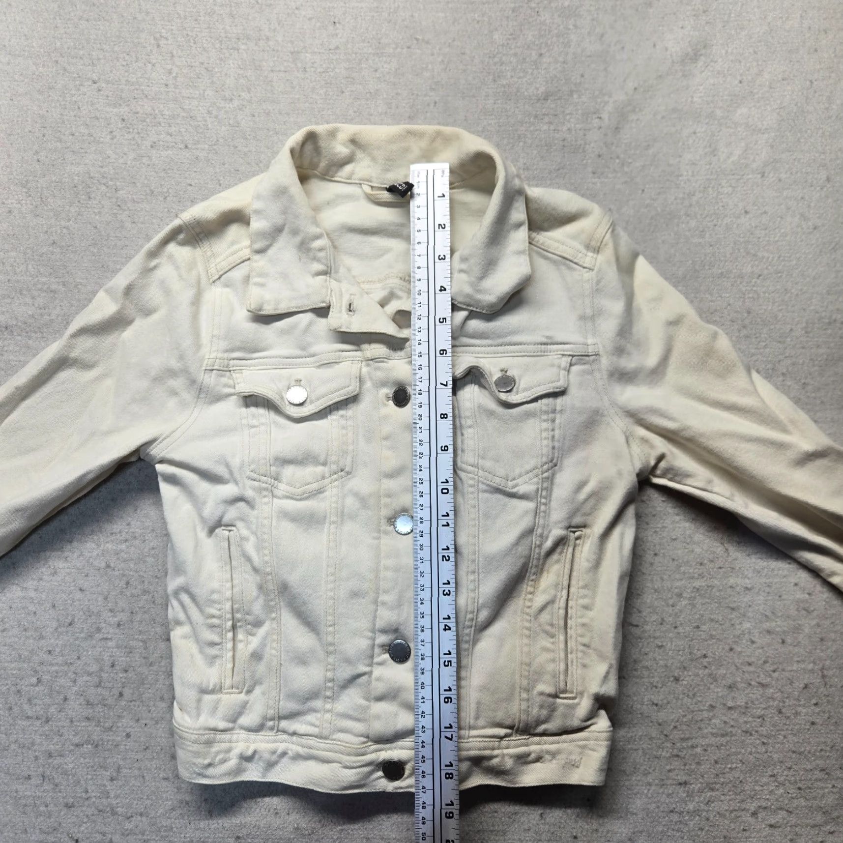 H&M Vintage H&M White Denim Jean Jacket Adult Women Size 10 Button Up Basic Jacket Size 32" / US 10 / IT 46 - 6 Thumbnail