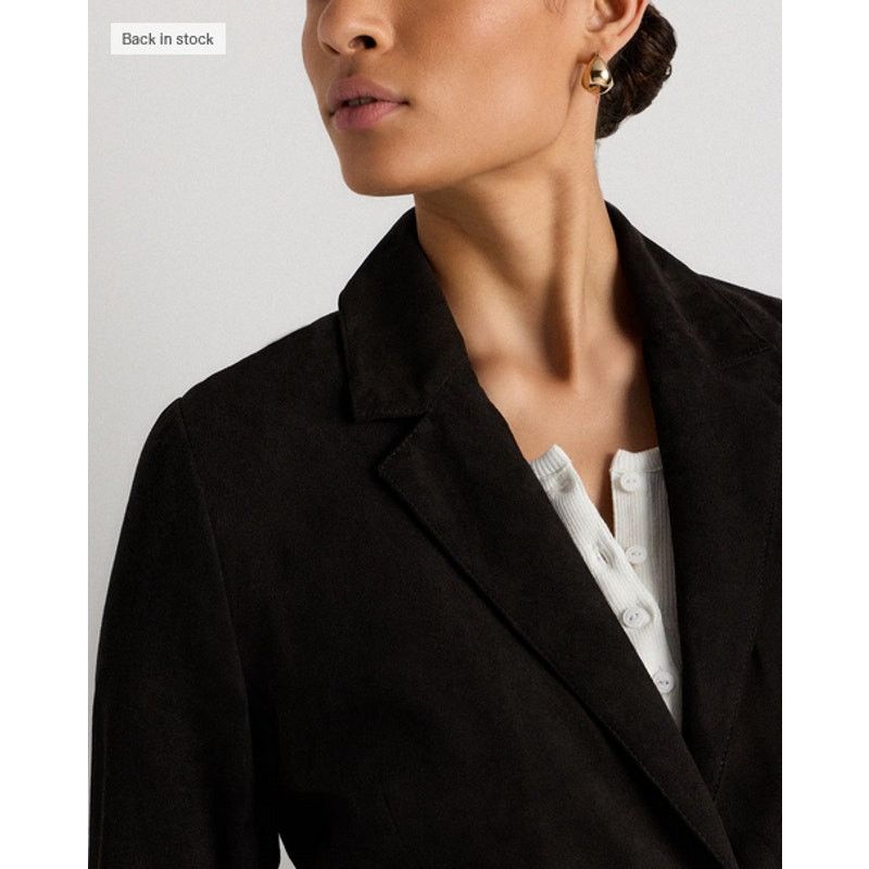 Quince Quince 100% Sude Blazer Charcoal Black Size S Size S / US 4 / IT 40 - 5 Thumbnail