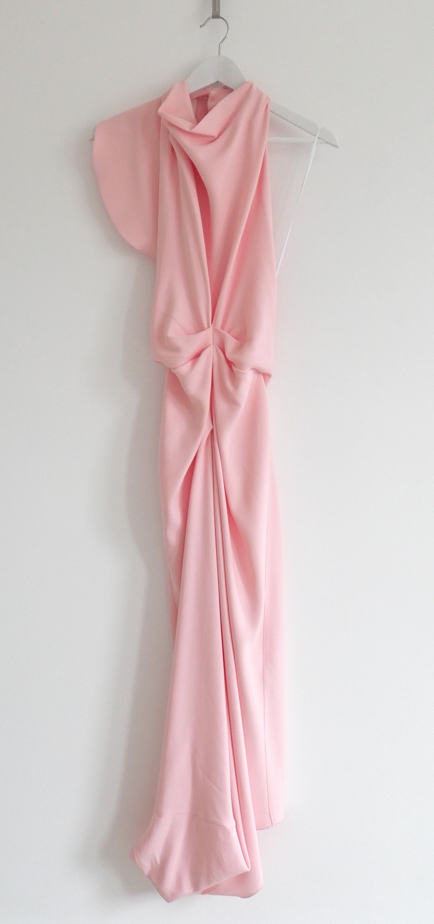 Victoria Beckham Fall 2024 Pink Asymmetric Draped Maxi Dress