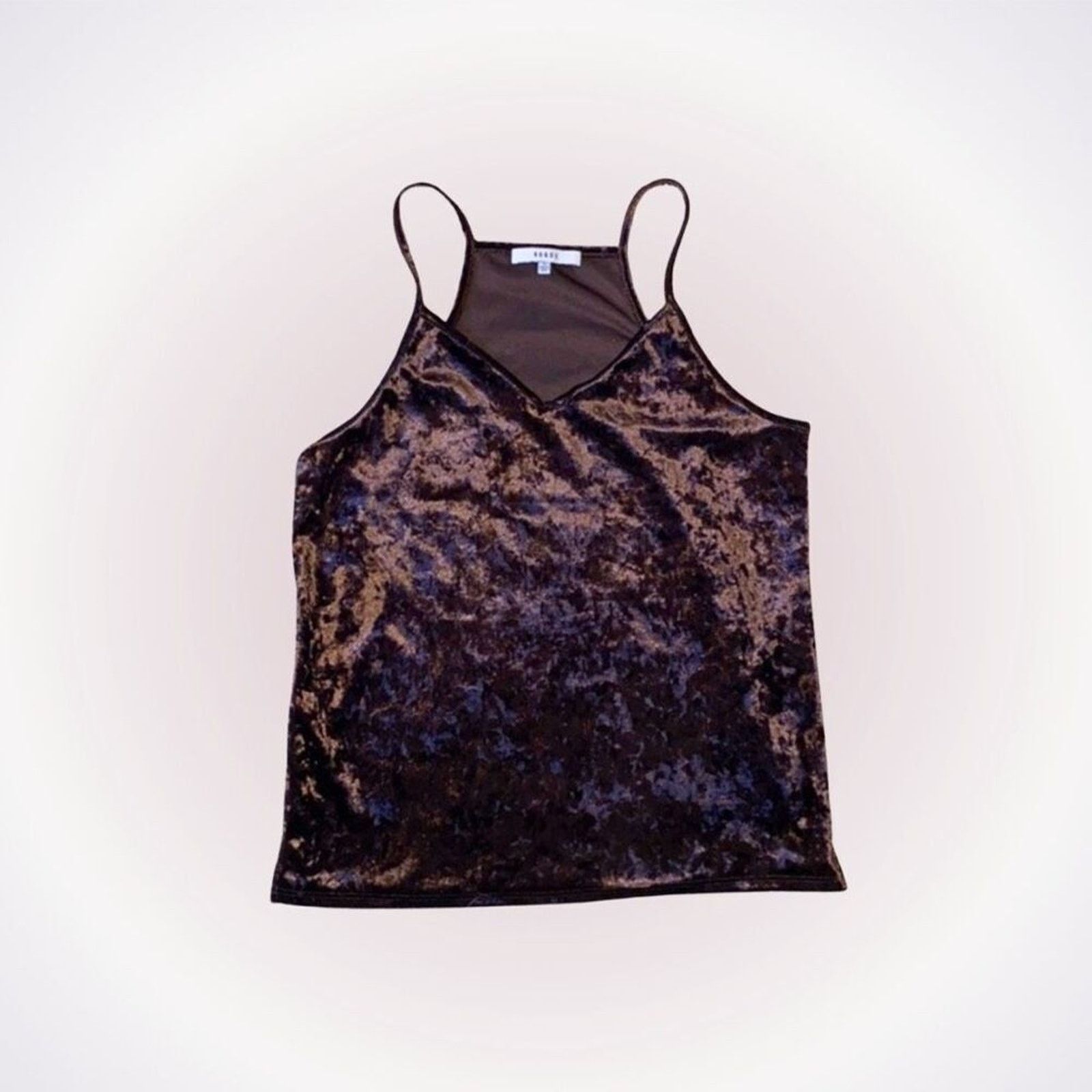 Other Ro&De Dark Brown Velvet V-Neck Tank Top | Sz S Size S / US 4 / IT 40 - 1 Thumbnail