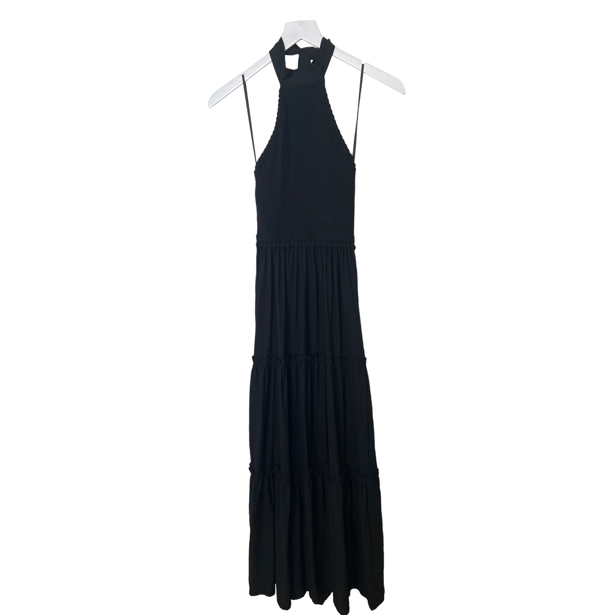 REVOLVE LBLC Naomi Black Smocked Halter Maxi Dress Size XS / US 0-2 / IT 36-38 - 5 Thumbnail