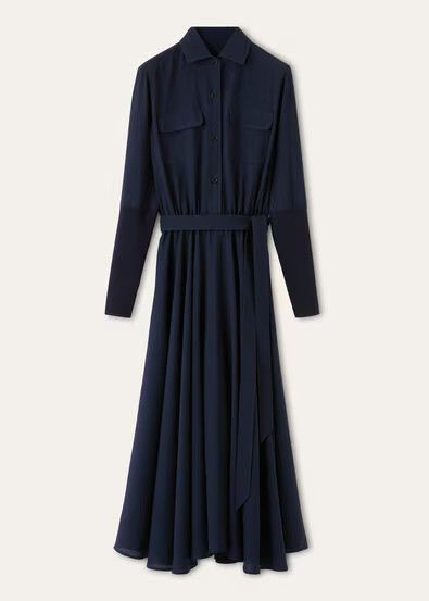 Loro Piana os11x0326 FAQ9183 Verlaine Dress in Ink Bottle Size XS / US 0-2 / IT 36-38 - 1 Thumbnail