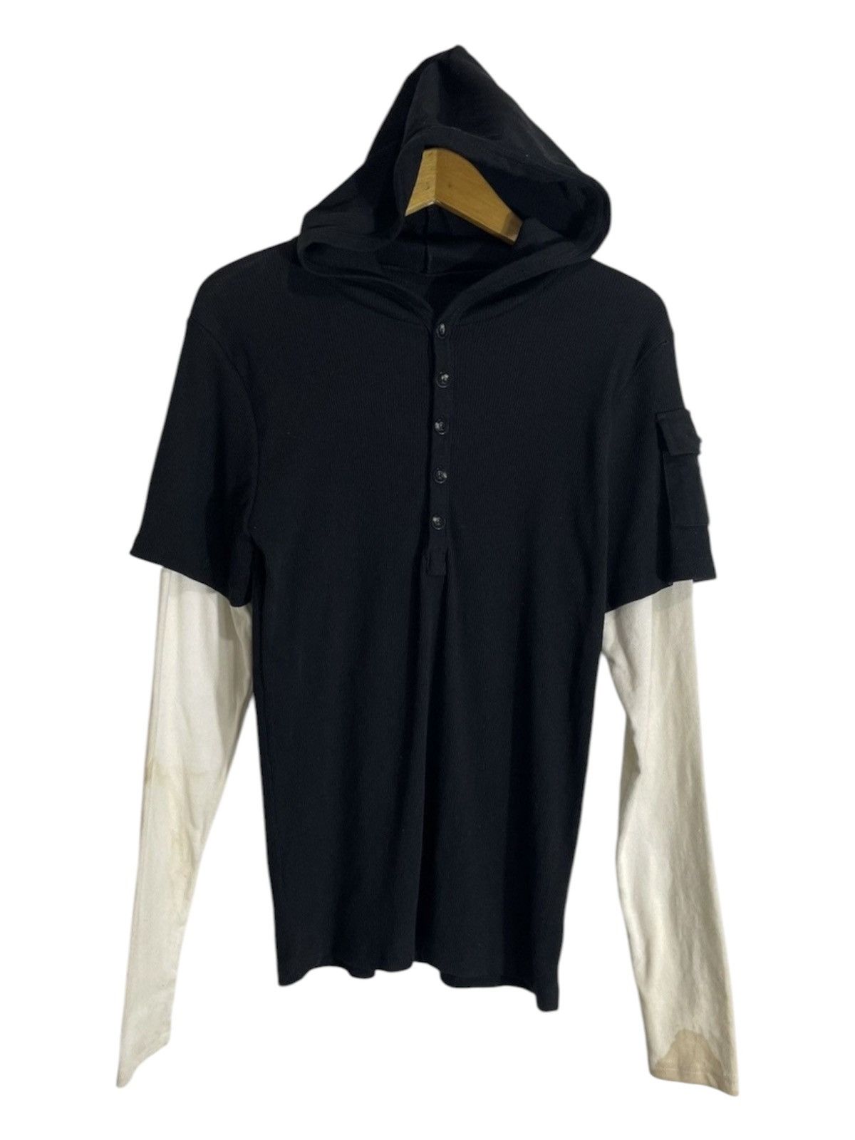 If Six Was Nine Thermal Button Hoodie Double layer trashed sleeve Size US S / EU 44-46 / 1 - 1 Thumbnail