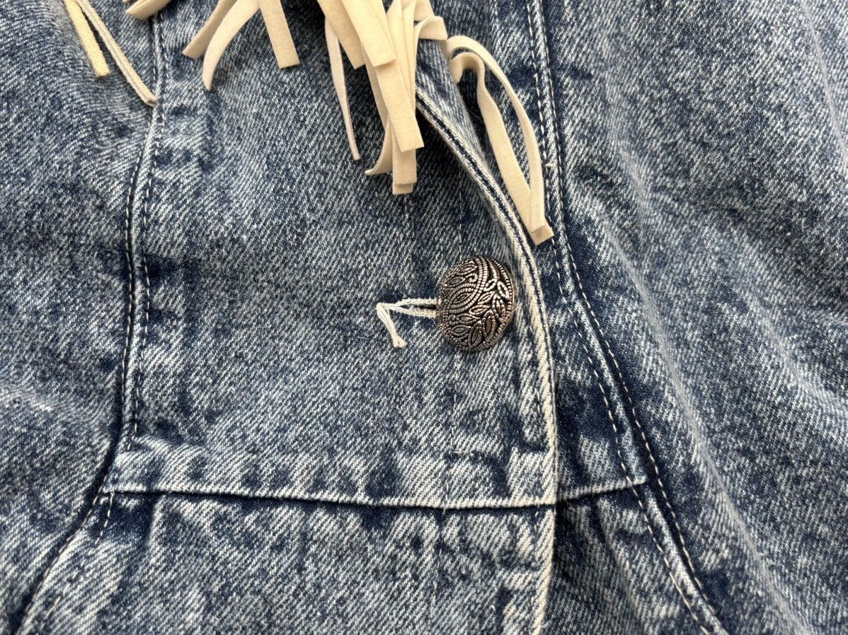 Vintage 1980s fringe denim statement jacket Size S / US 4 / IT 40 - 3 Thumbnail