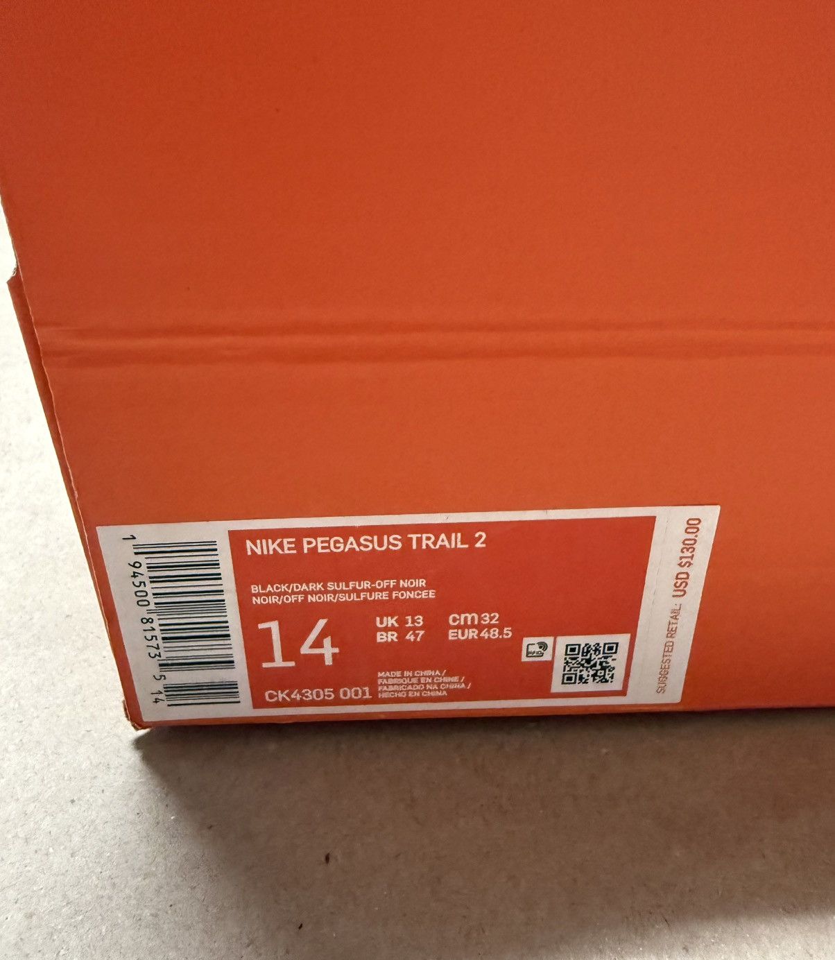 Nike Nike Air Zoom Pegasus Trail 2 Black size 14 men’s hiking! Size US 14 / EU 47 - 6 Thumbnail
