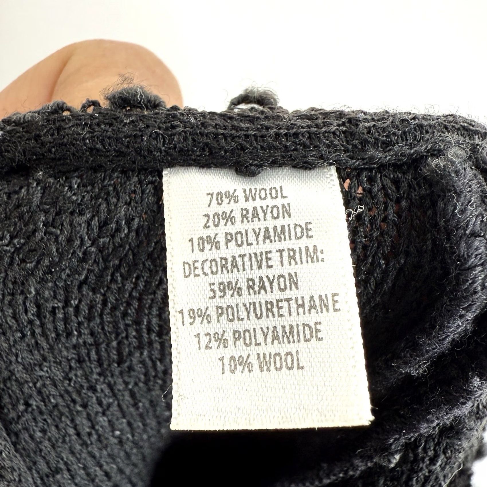 Vintage VINTAGE St John Skirt Womens 6 Black Knit Wool Rayon Zip Fringe A-Line Knee Length Womens Size 28" / US 6 / IT 42 - 5 Thumbnail