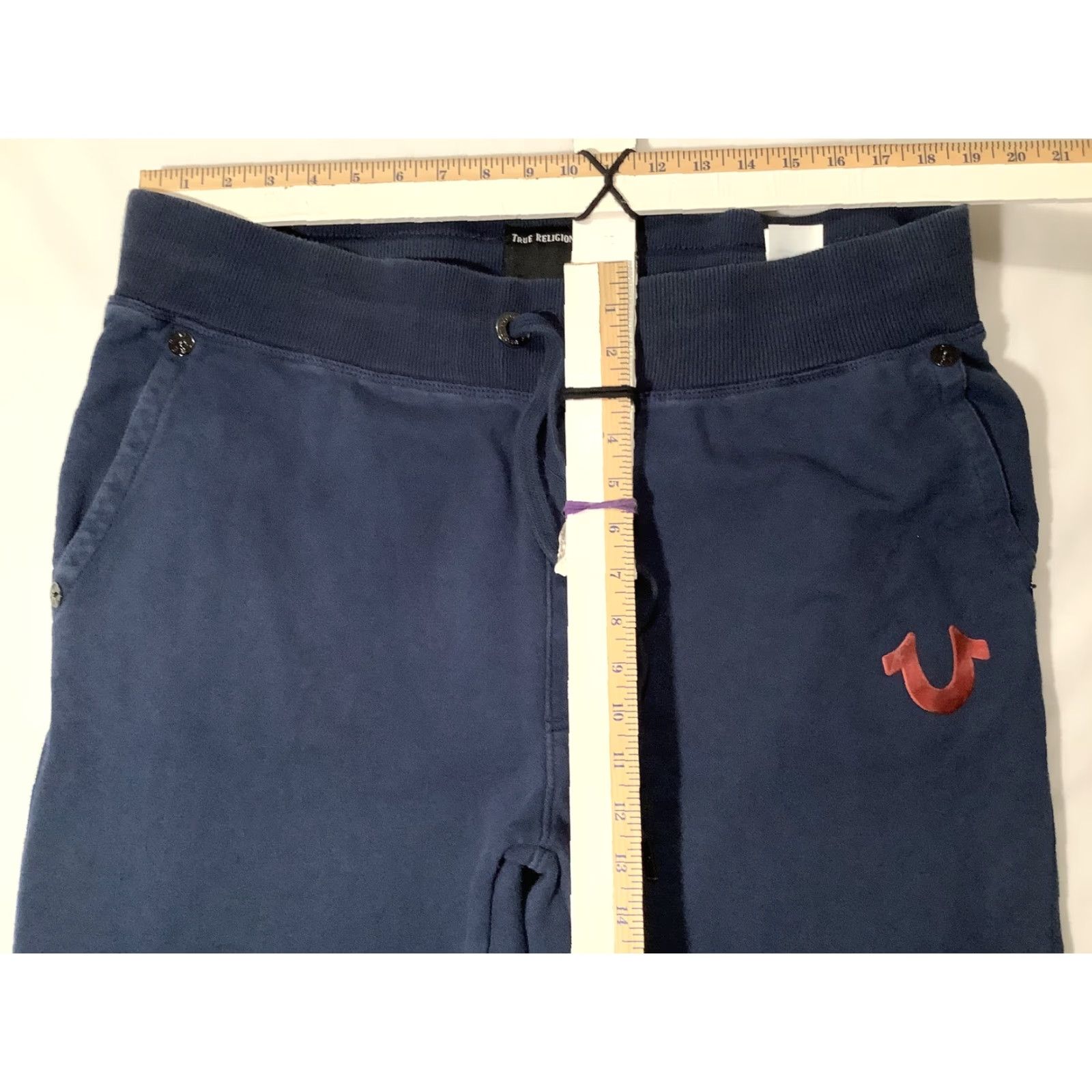 True Religion True Religion Pants Mens 2XL Blue Jogger Sweatpants Tapered Cuffs Logo Cotton Size US 39 - 3 Thumbnail