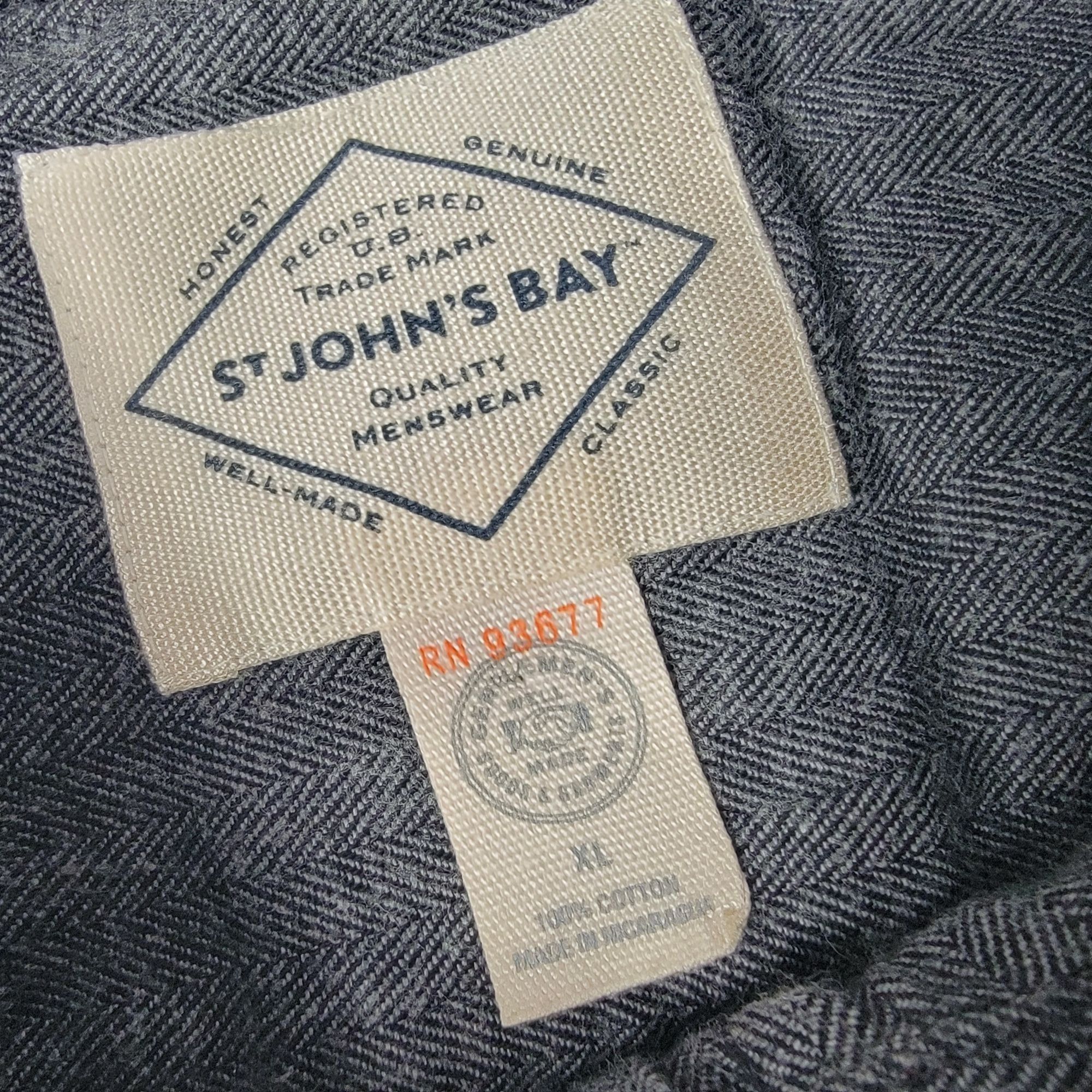 St. Johns Bay St Johns Bay Mens XL Gray Button Up Shirt Long Sleeve Pocket Size US XL / EU 56 / 4 - 3 Thumbnail