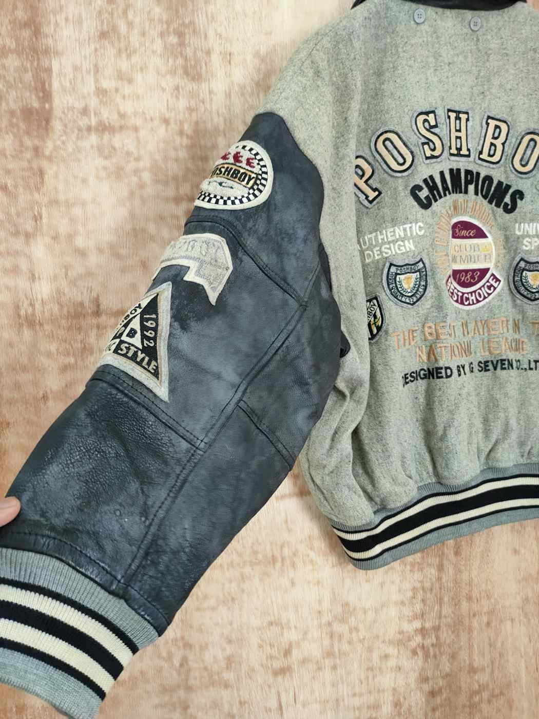 Vintage Posh Boy champion faded wool varsity jacket #4094DLAL Size US M / EU 48-50 / 2 - 14 Thumbnail